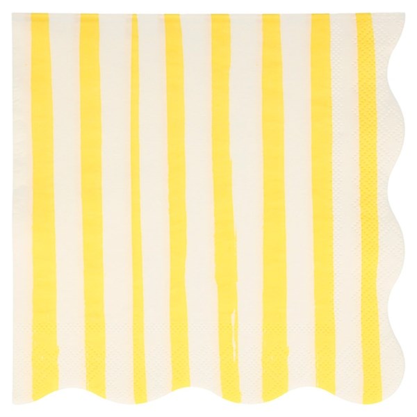 Meri Meri Stripe Yellow Servietter Large