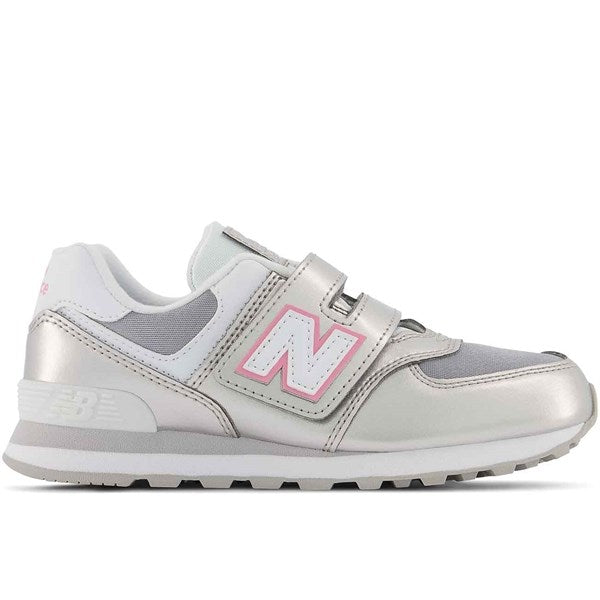 New Balance 574 Silver Metallic/Bubblegum Sneakers - Str. 33,5