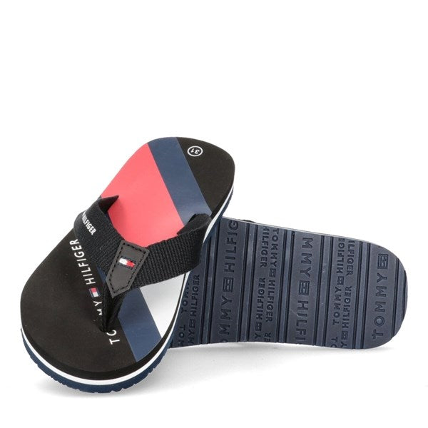 Tommy Hilfiger Flag Print Flip Flop Black - Str. 33