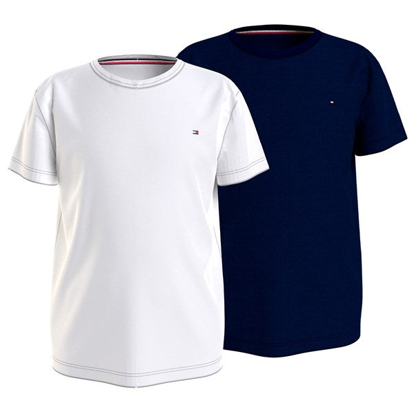 Tommy Hilfiger T-shirts 2-pak Desert Sky/White - Str. 6-7 år