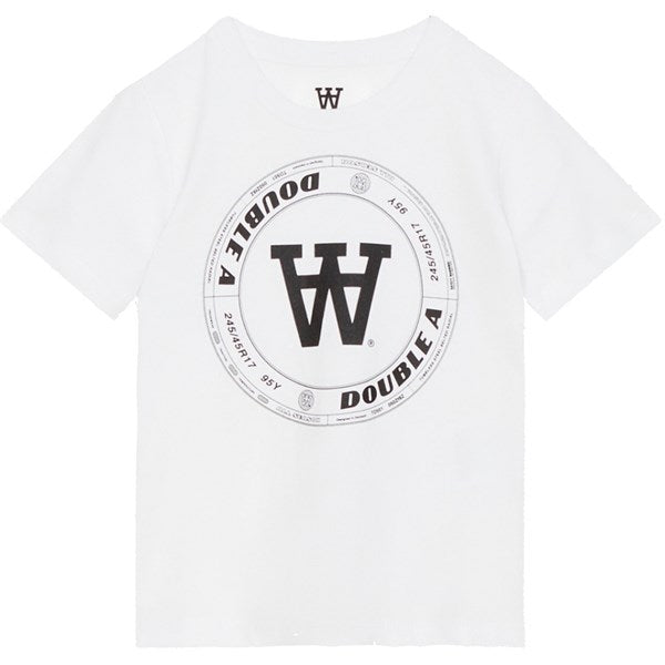 Wood Wood White Ola Tirewall T-Shirt - Str. 9-10 år