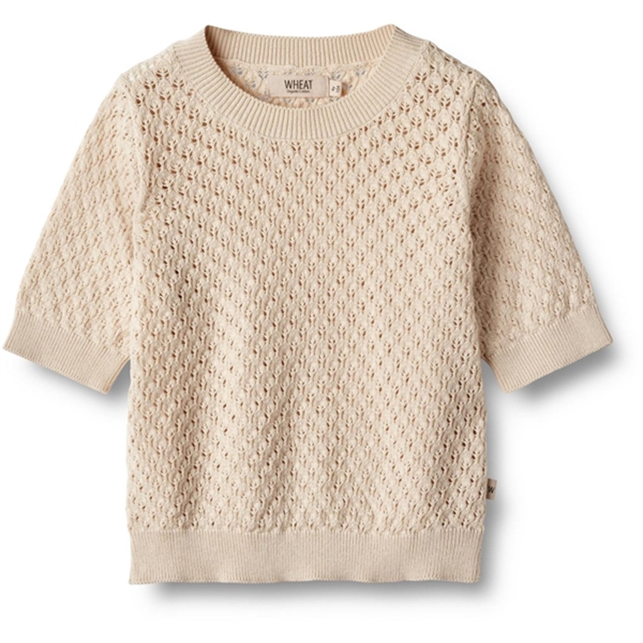 Wheat Sandshell Strik T-shirt Alva - Str. 4 år