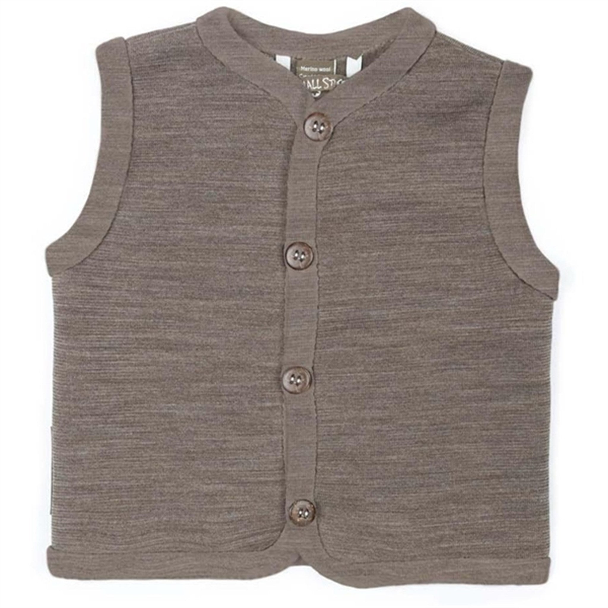 Smallstuff Uld Vest med Knapper Nature - Str. 68/74