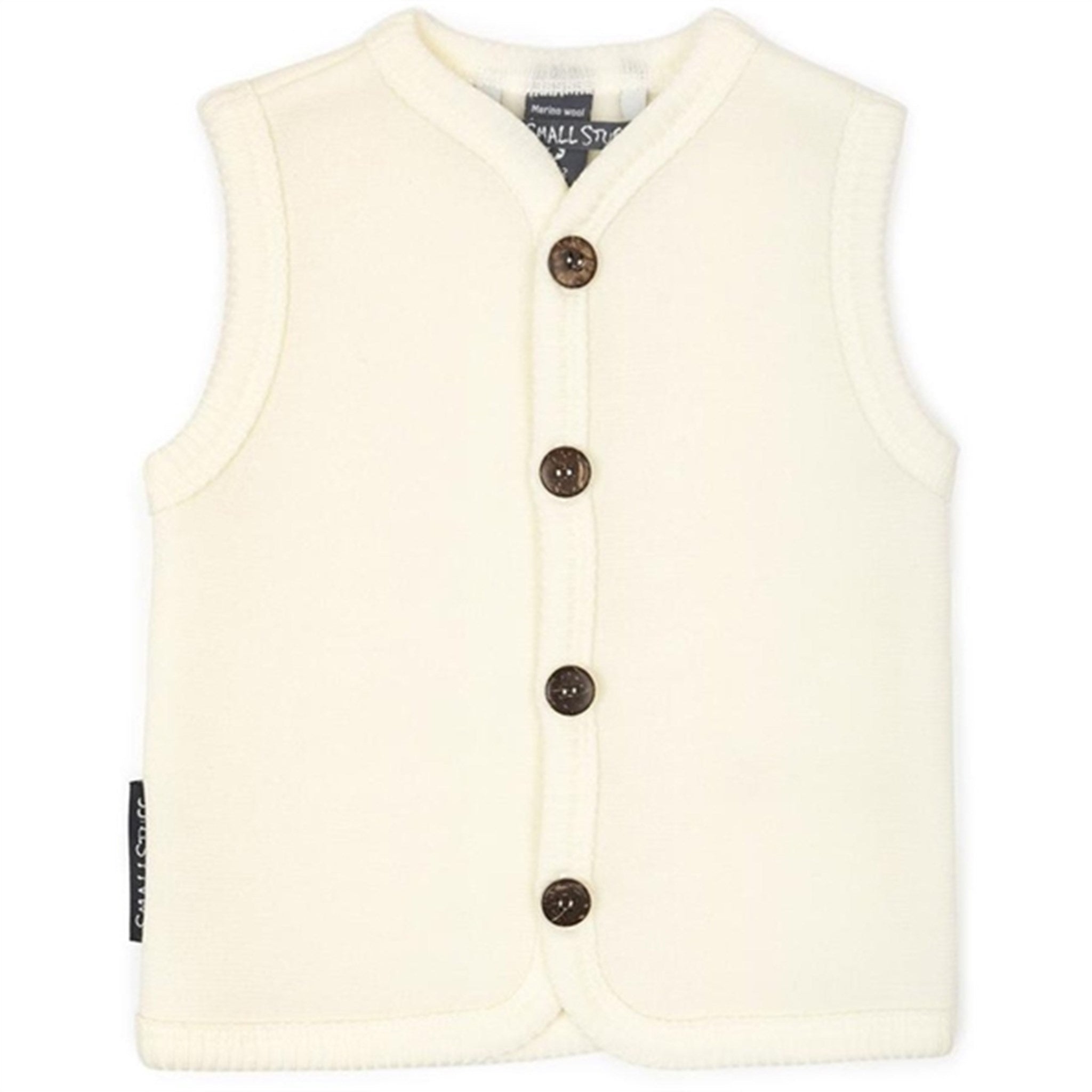 Smallstuff Uld Vest med Knapper Off White - Str. 80/86