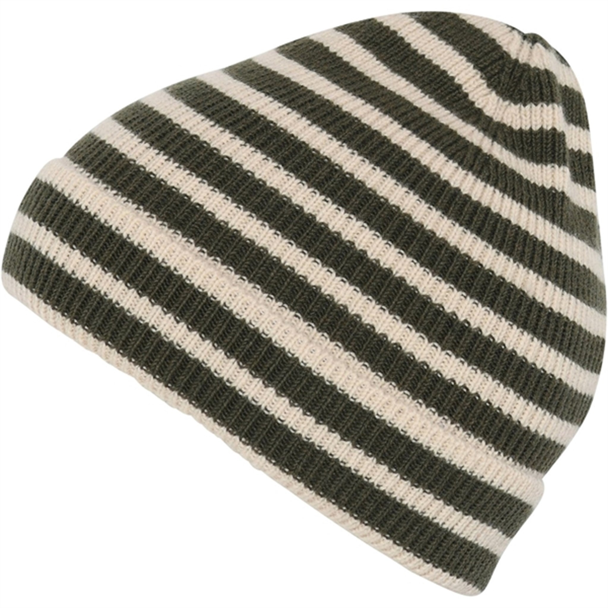 MP Danmark 97529 Bergen Uld Striped Beanie Ivy Green - Str. 47-49 cm