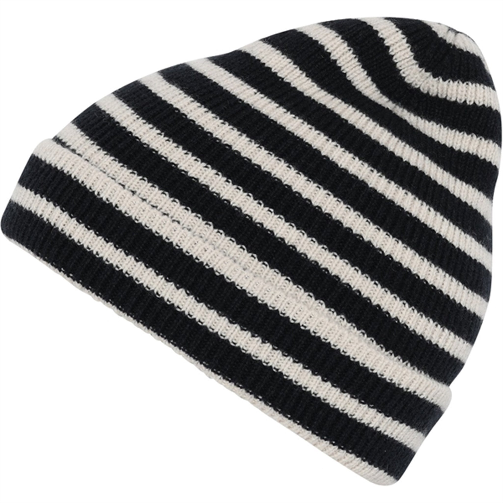 MP Danmark 97529 Bergen Uld Striped Beanie Dark Denim Melange - Str. 47-49 cm