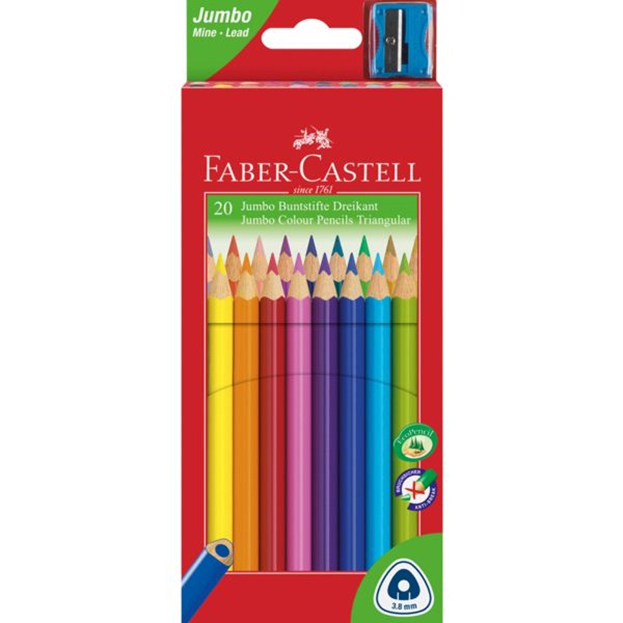 Faber Castell Jumbo 20 Trekants Farveblyanter