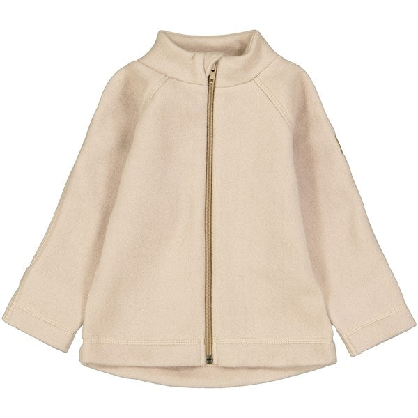 Mikk-Line Bomuld Fleece Jakke Warm Taupe - Str. 98 cm