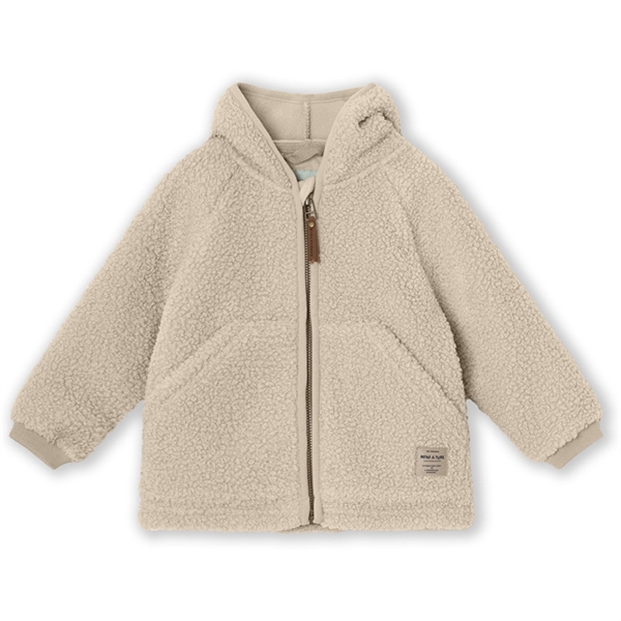 MINI A TURE LIFF Teddy Fleece Jakke Sesame - Str. 9 mdr/74 cm