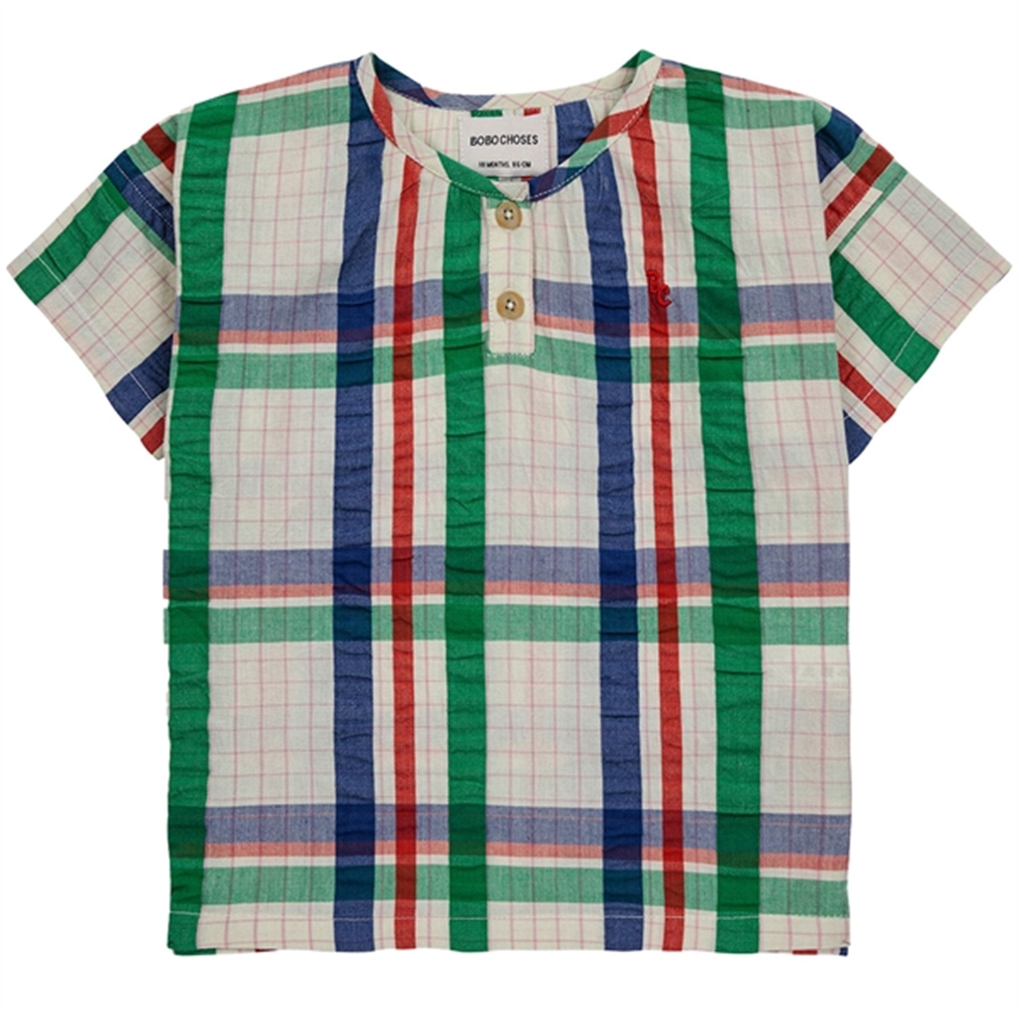 Bobo Choses Baby Madras Checks Woven Skjorte Short Sleeve Multicolor - Str. 24 mdr