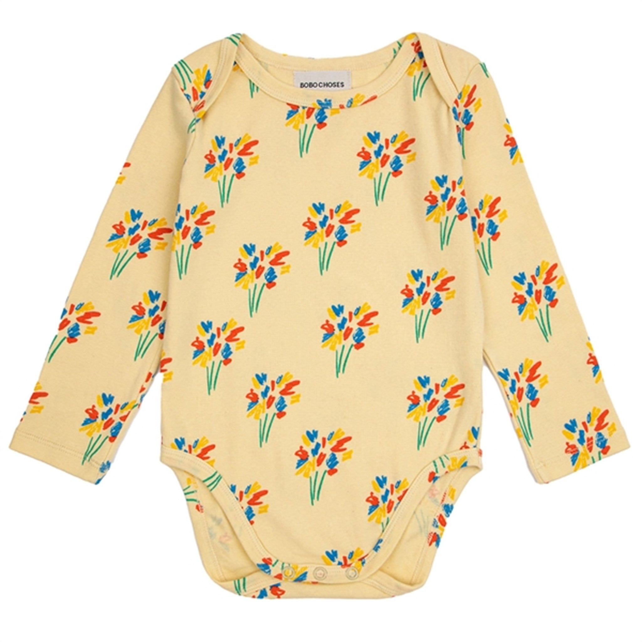 Bobo Choses Baby Fireworks All Over Body Long Sleeve Light Yellow - Str. 24 mdr