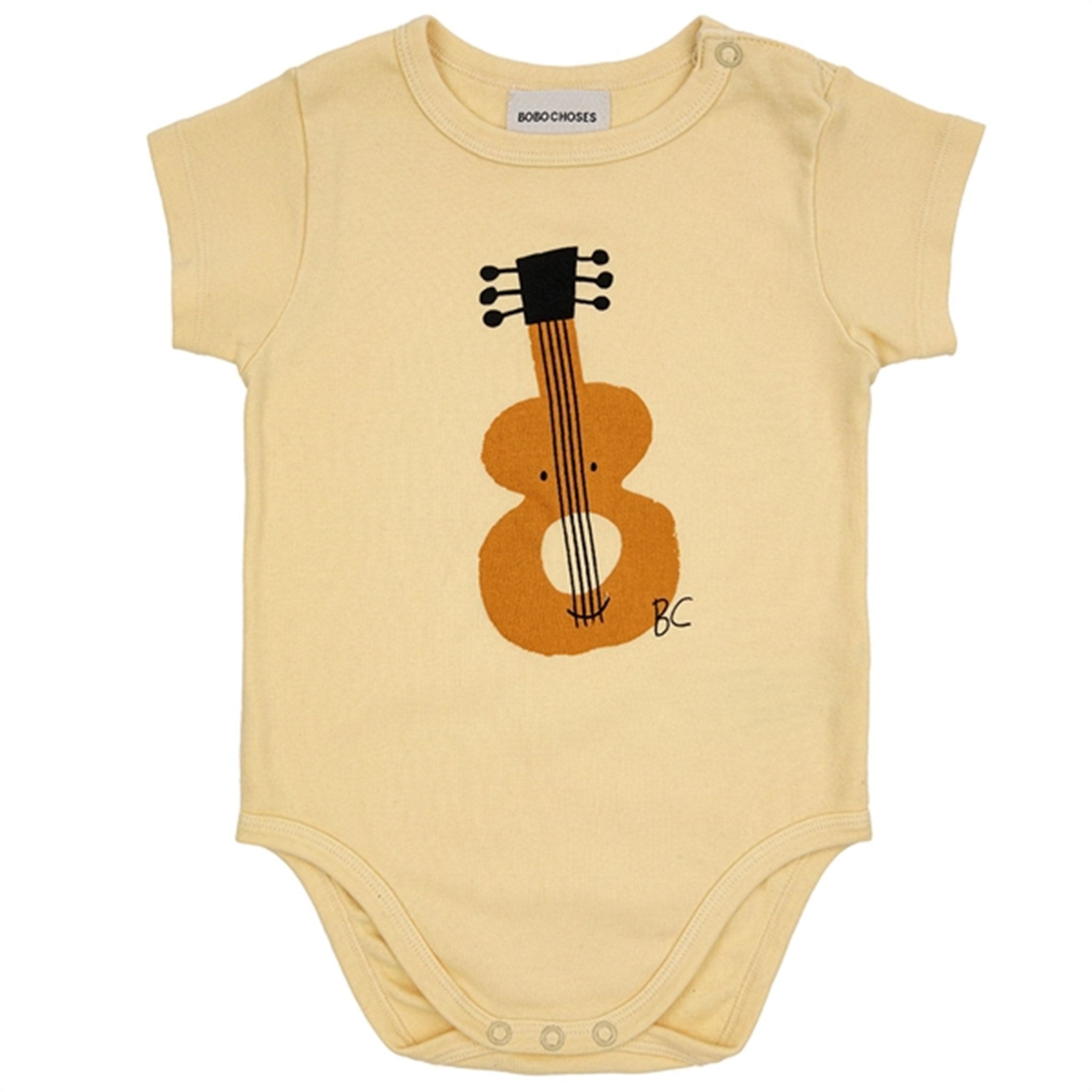 Bobo Choses Baby Acoustic Guitar Body Short Sleeve Light Yellow - Str. 9 mdr