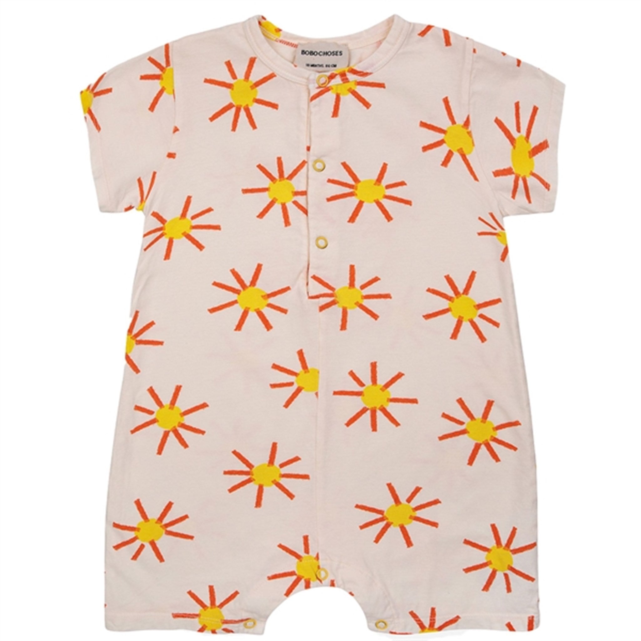 Bobo Choses Baby Sun All Over Playsuit Short Sleeve Offwhite - Str. 18 mdr