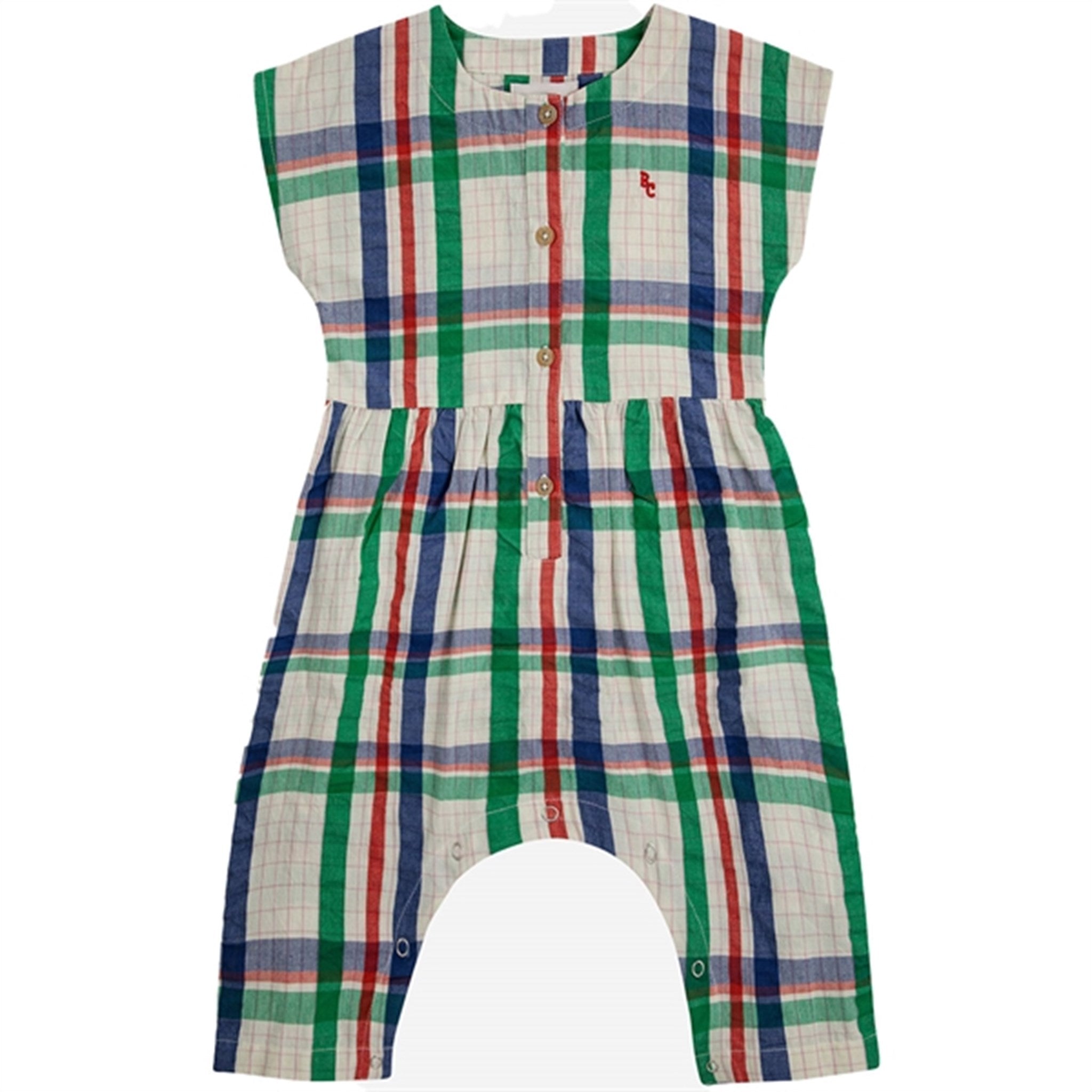 Billede af Bobo Choses Baby Madras Checks Woven Overall Short Sleeve Multicolor - Str. 6 mdr