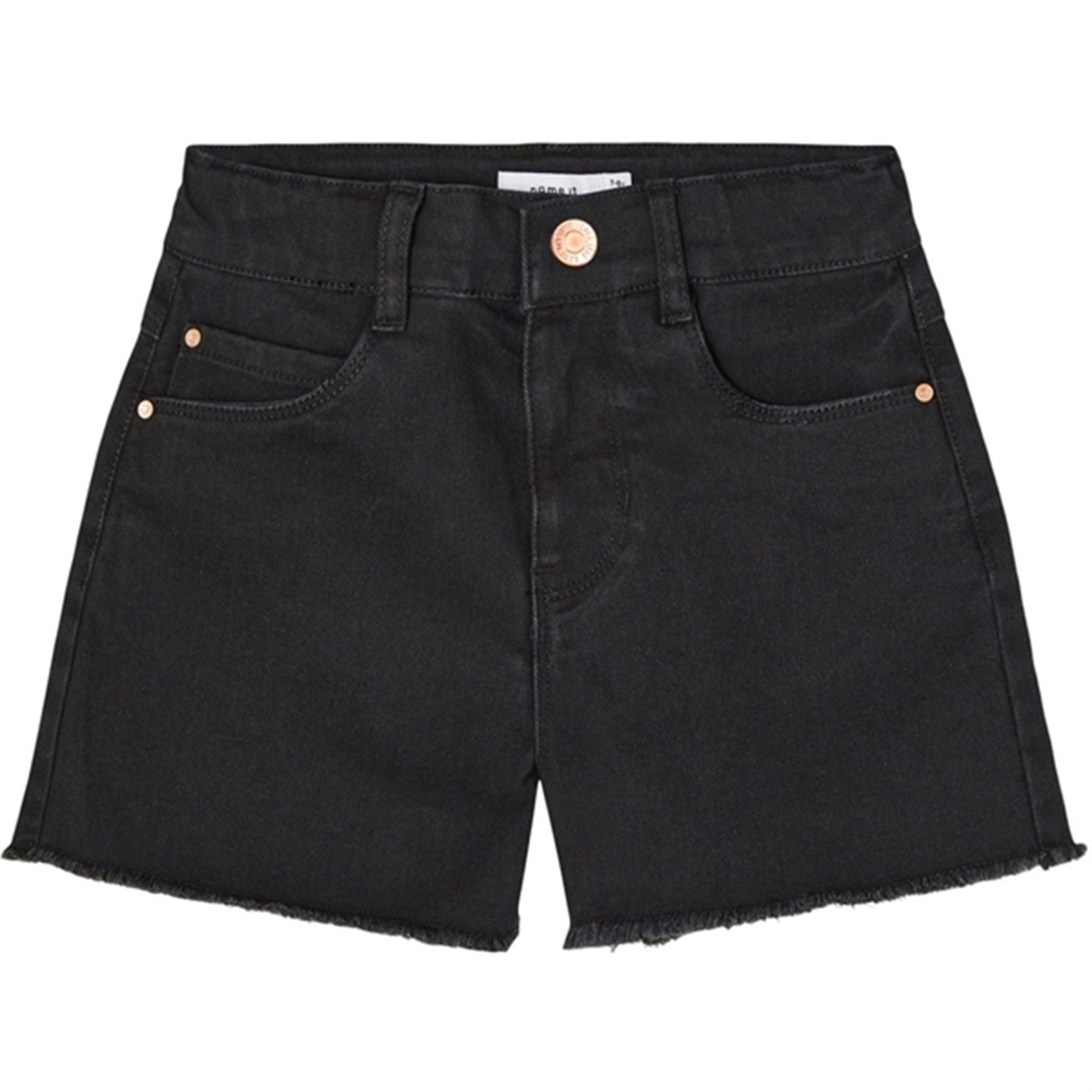 Name it Black Denim Rose Mom Denim Shorts Noos - Str. 134