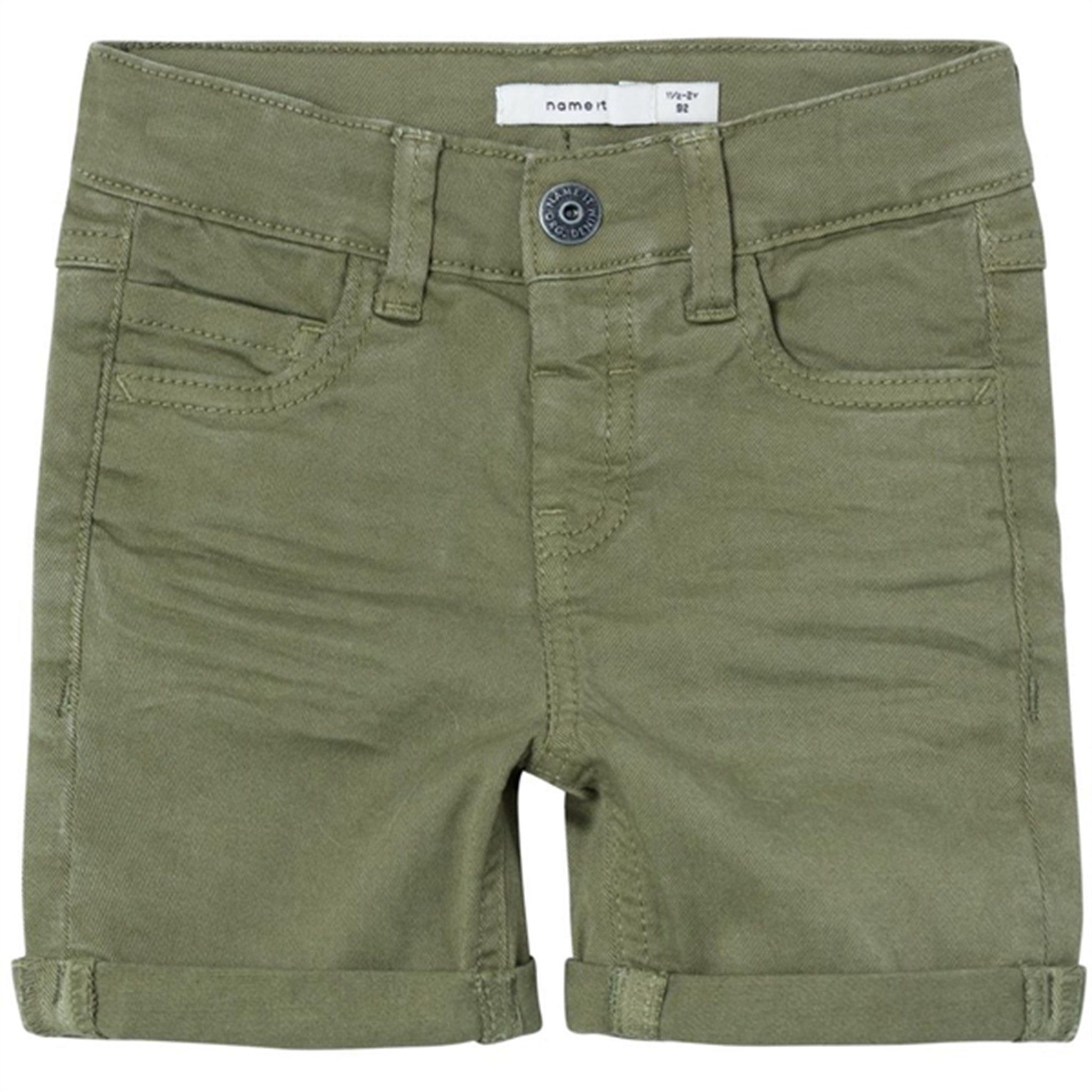 Name it Deep Lichen Green Silas Isak Twill Shorts - Str. 92