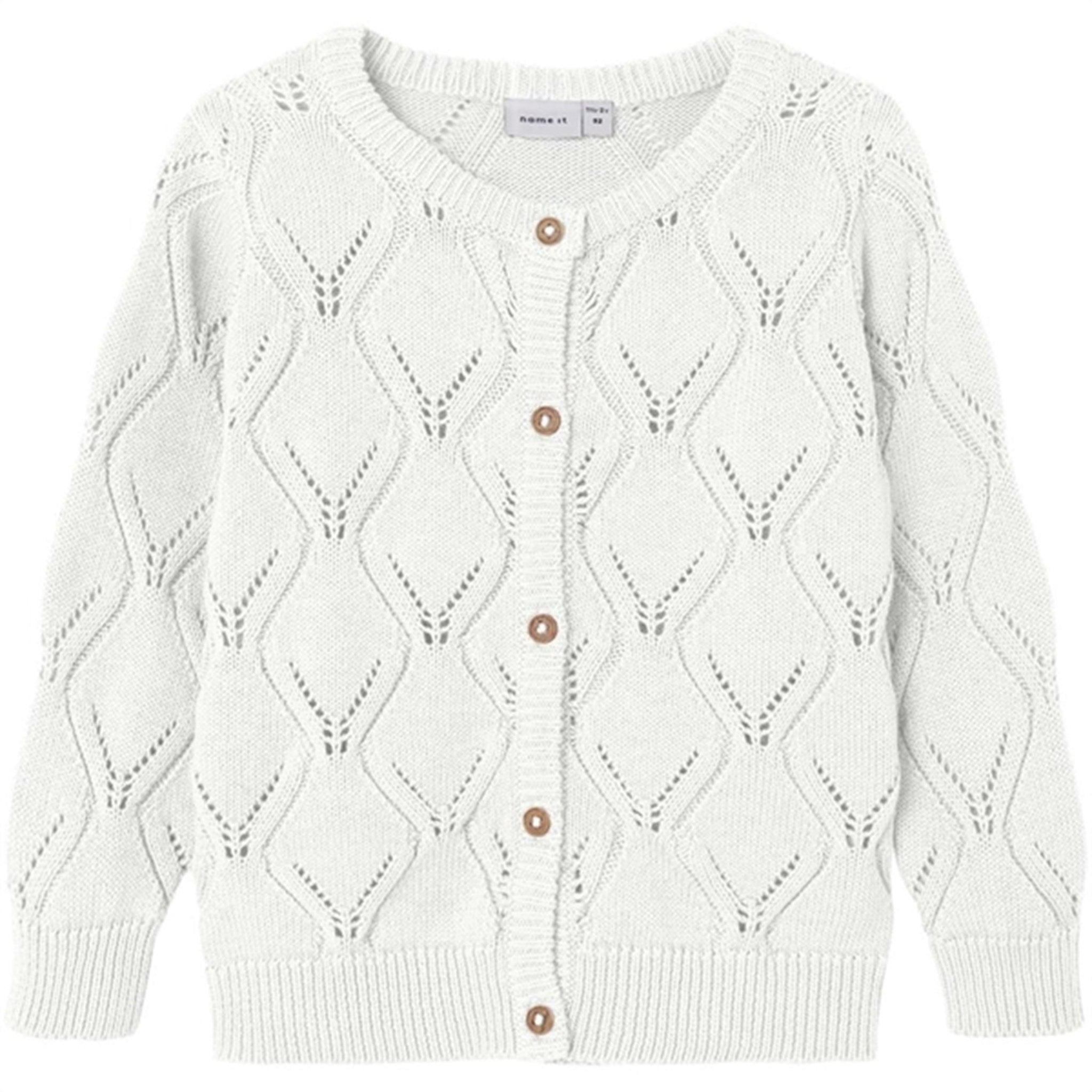 Name it Bright White Fopolly Strik Cardigan - Str. 104