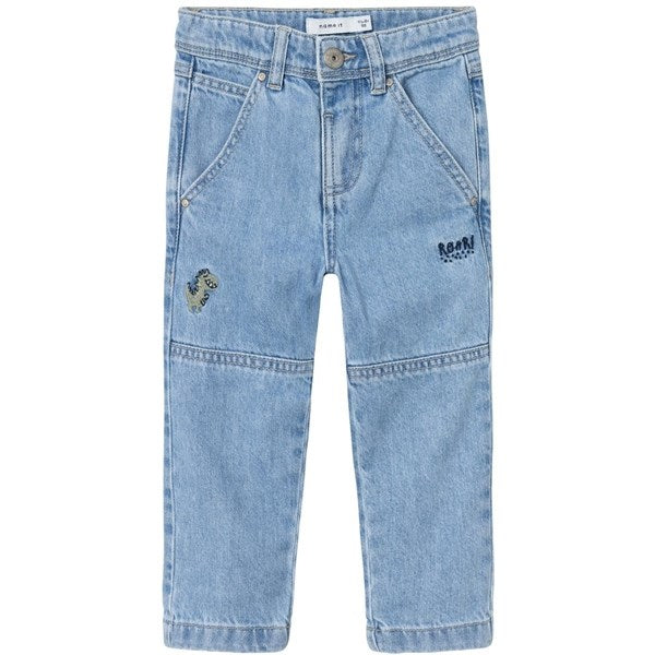 Name it Light Blue Denim Dinosaur Silas Tapered Jeans - Str. 86