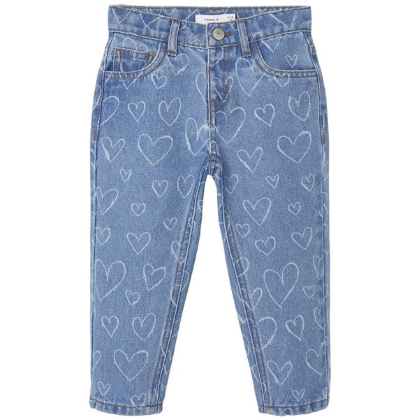 Name it Dark Blue Denim Hearts Bella Shaped Jeans - Str. 98