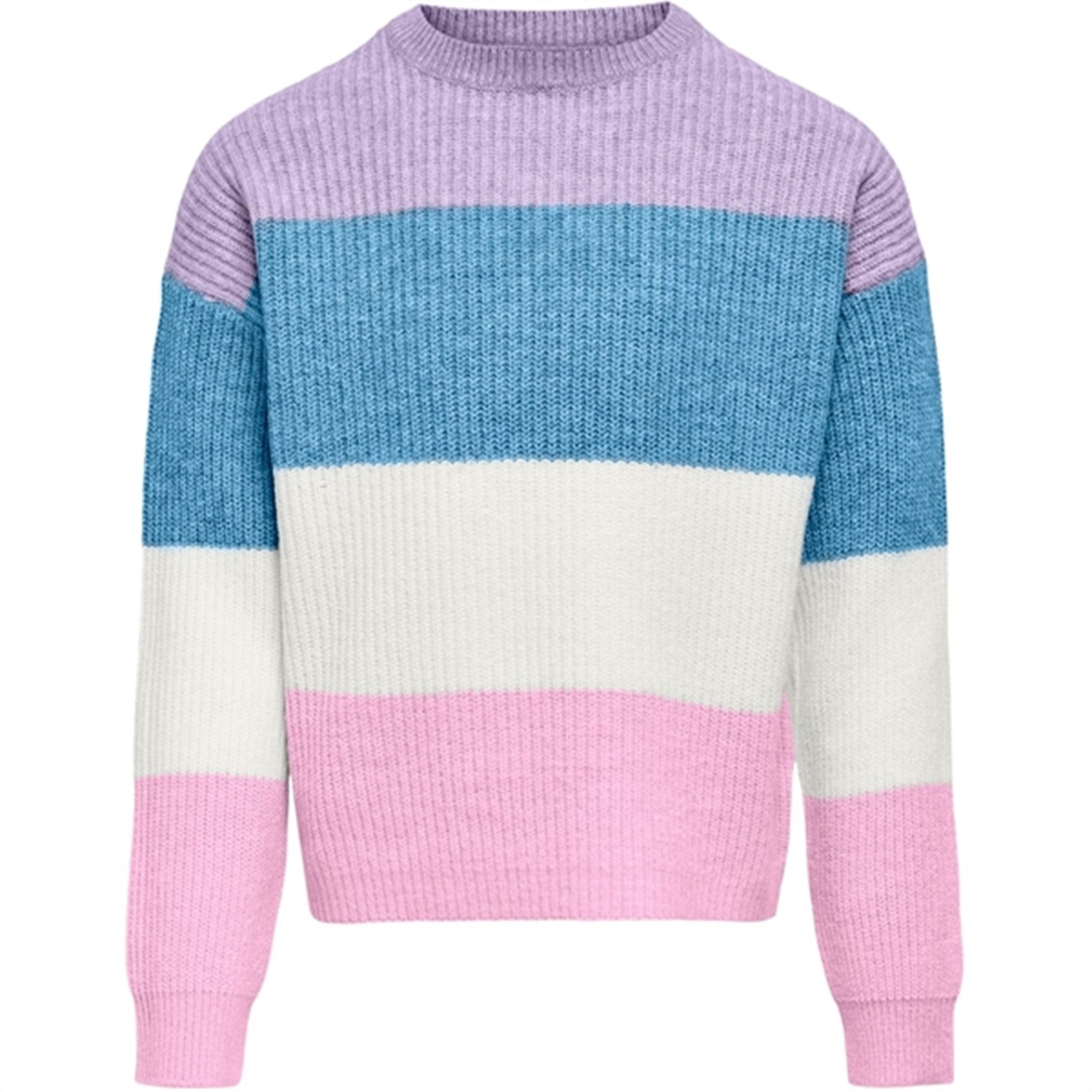 Kids ONLY Pastel Lilac Sandy Stripe Strik Pullover Noos - Str. 146/152