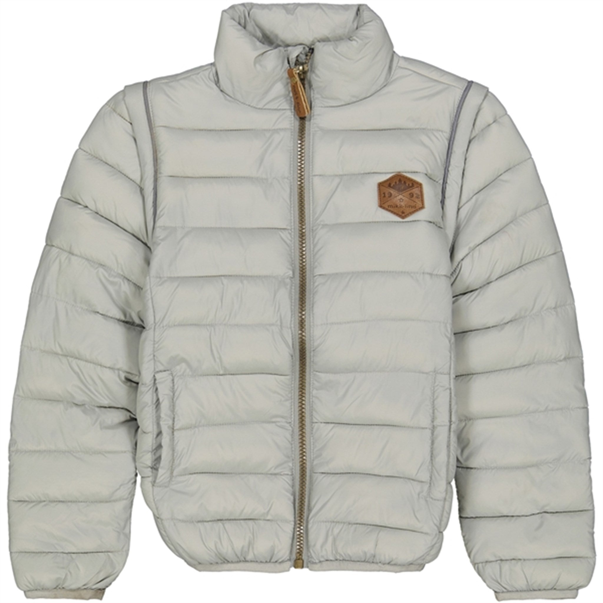 Mikk-Line Nylon puffer 2i1 Jakke Neutral Gray - Str. 140 cm