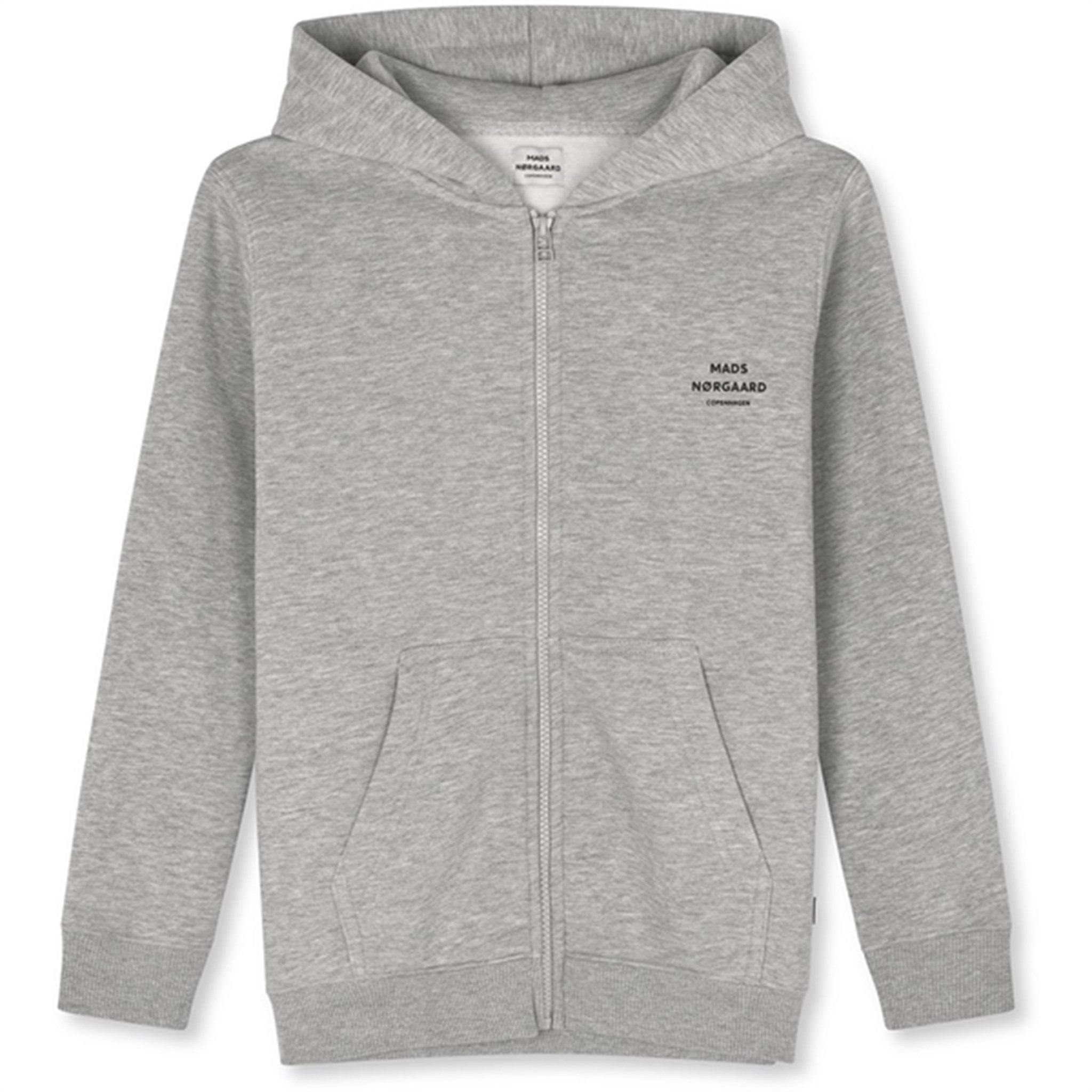 Mads Nørgaard Standard Hudini Zip Sweatshirt Grey Melange - Str. 16 år