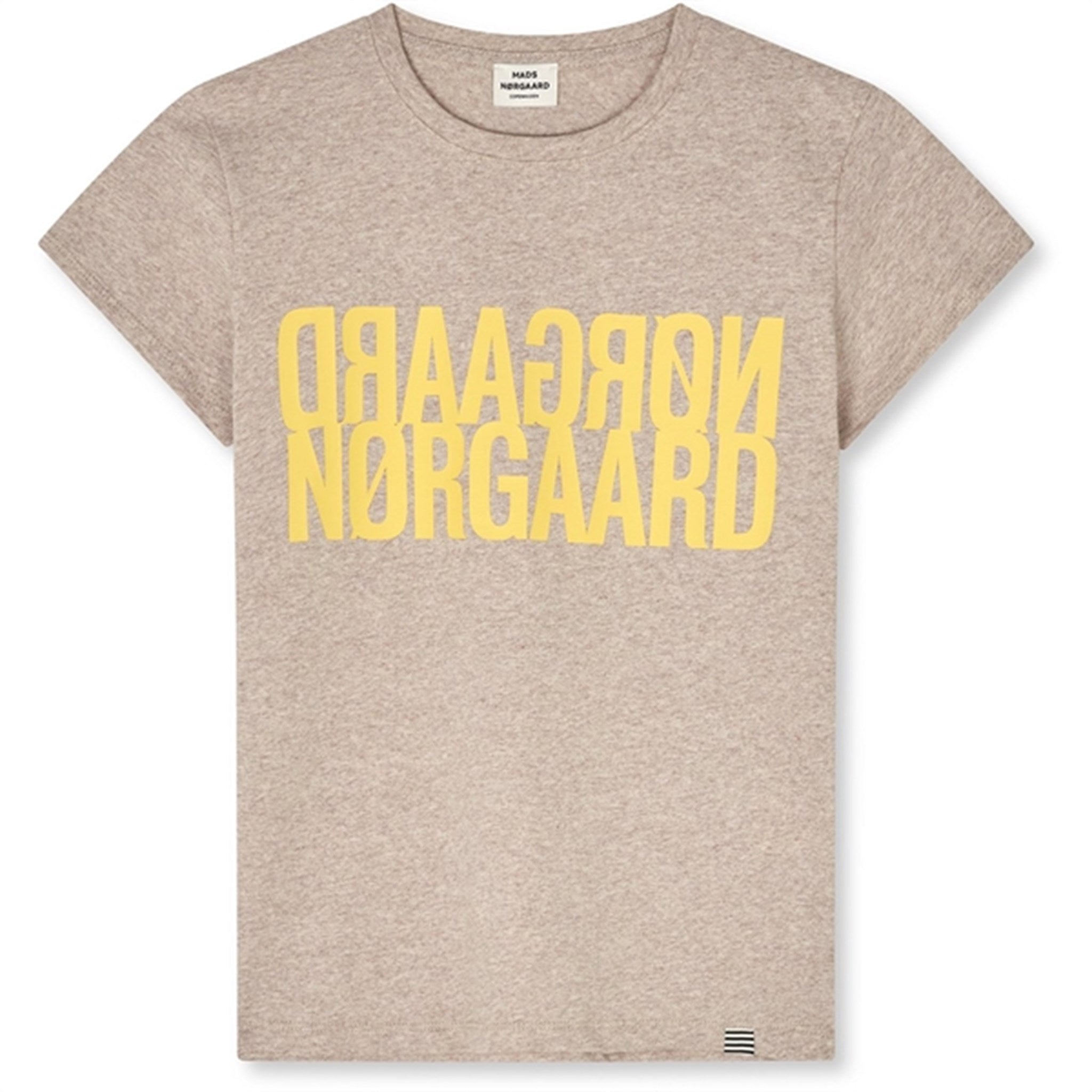Mads Nørgaard Single Organic Tuvina T-Shirt Oatmeal Melange - Str. 16 år