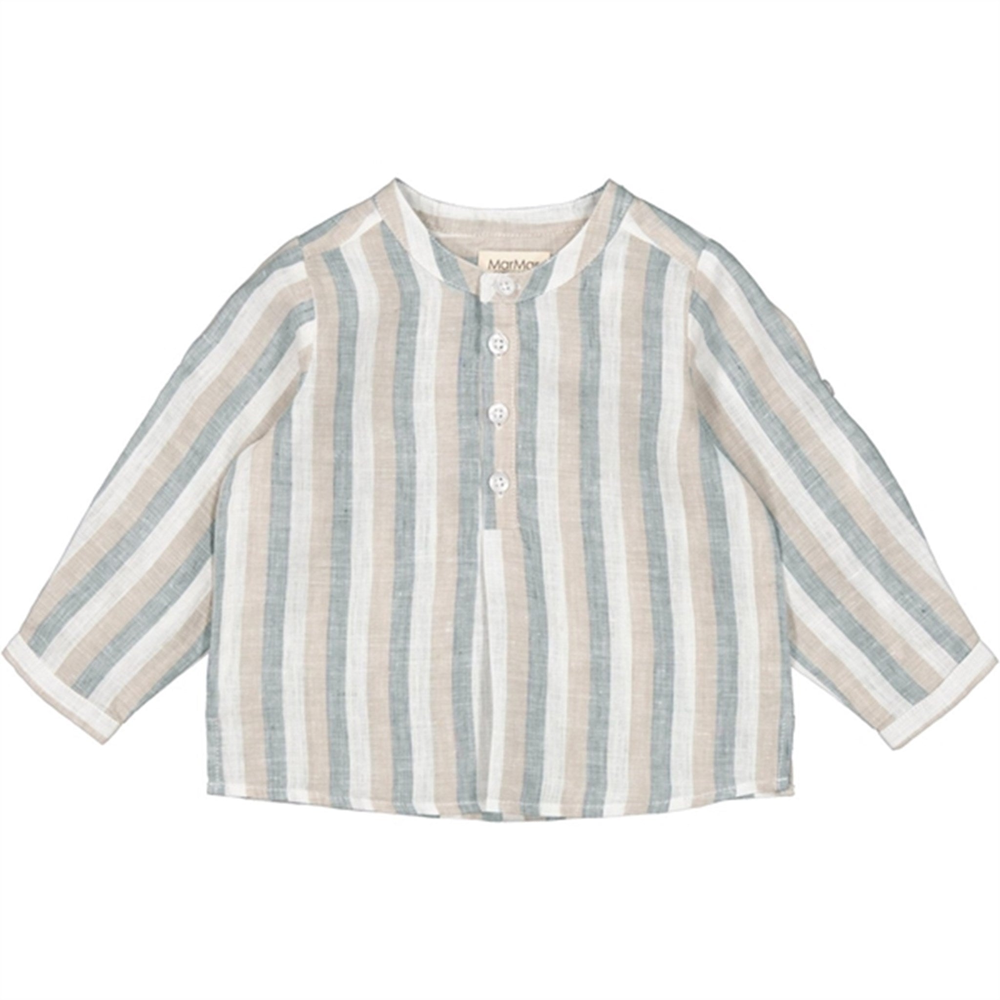 MarMar Dusty Blue Stripe Totoro Skjorte - Str. 9 mdr/74 cm