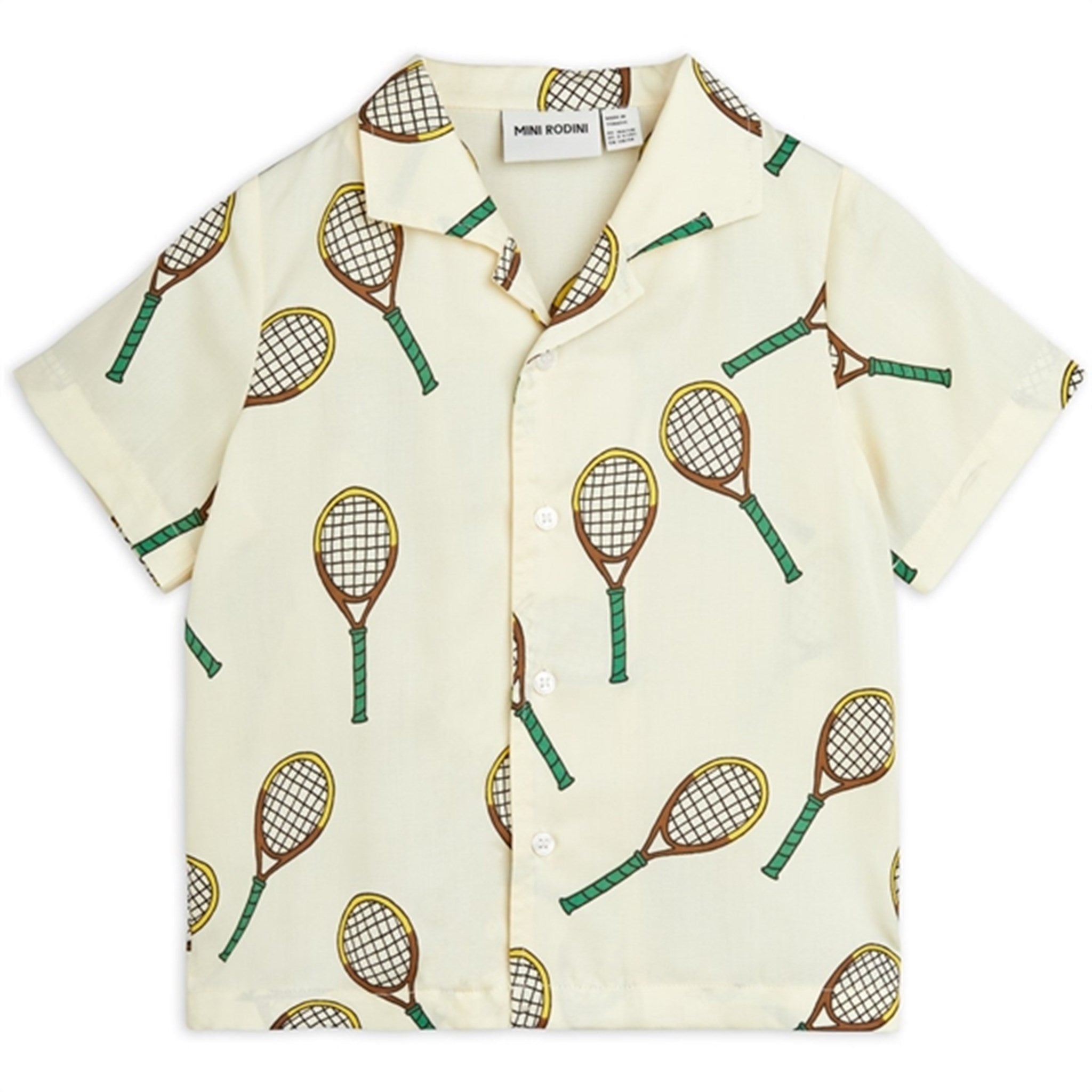 Mini Rodini Offwhite Tennis Aop Woven T-shirt - Str. 128/134 cm