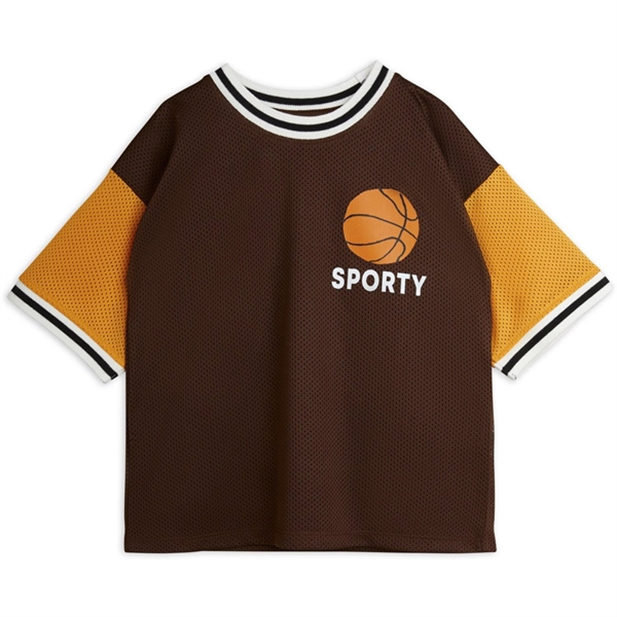 Mini Rodini Brown Basket Mesh Sp T-shirt - Str. 104/110 cm