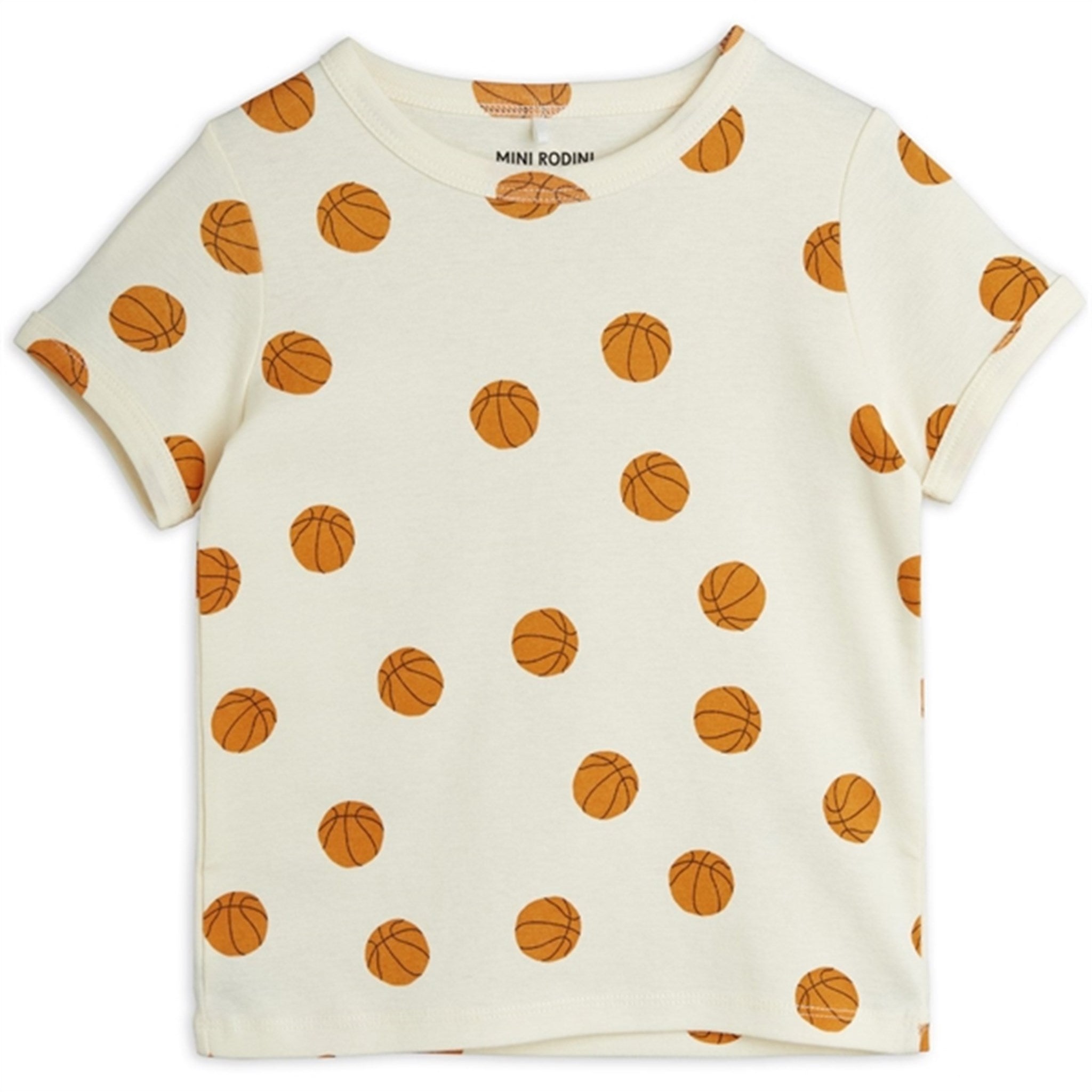 Mini Rodini Offwhite Basketball Aop T-shirt - Str. 140/146 cm