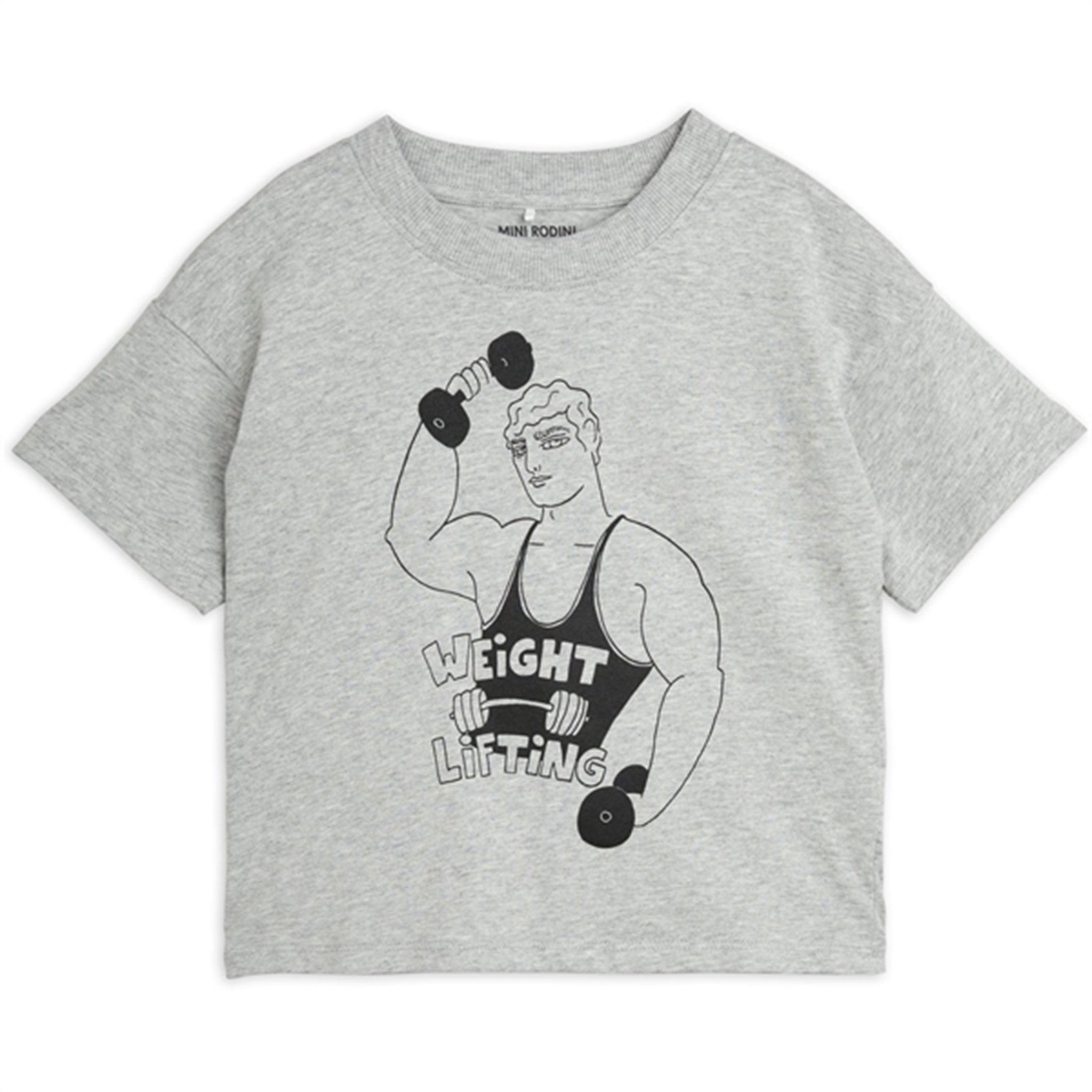 Mini Rodini Grey Weight Lifting Sp T-shirt - Str. 140/146 cm