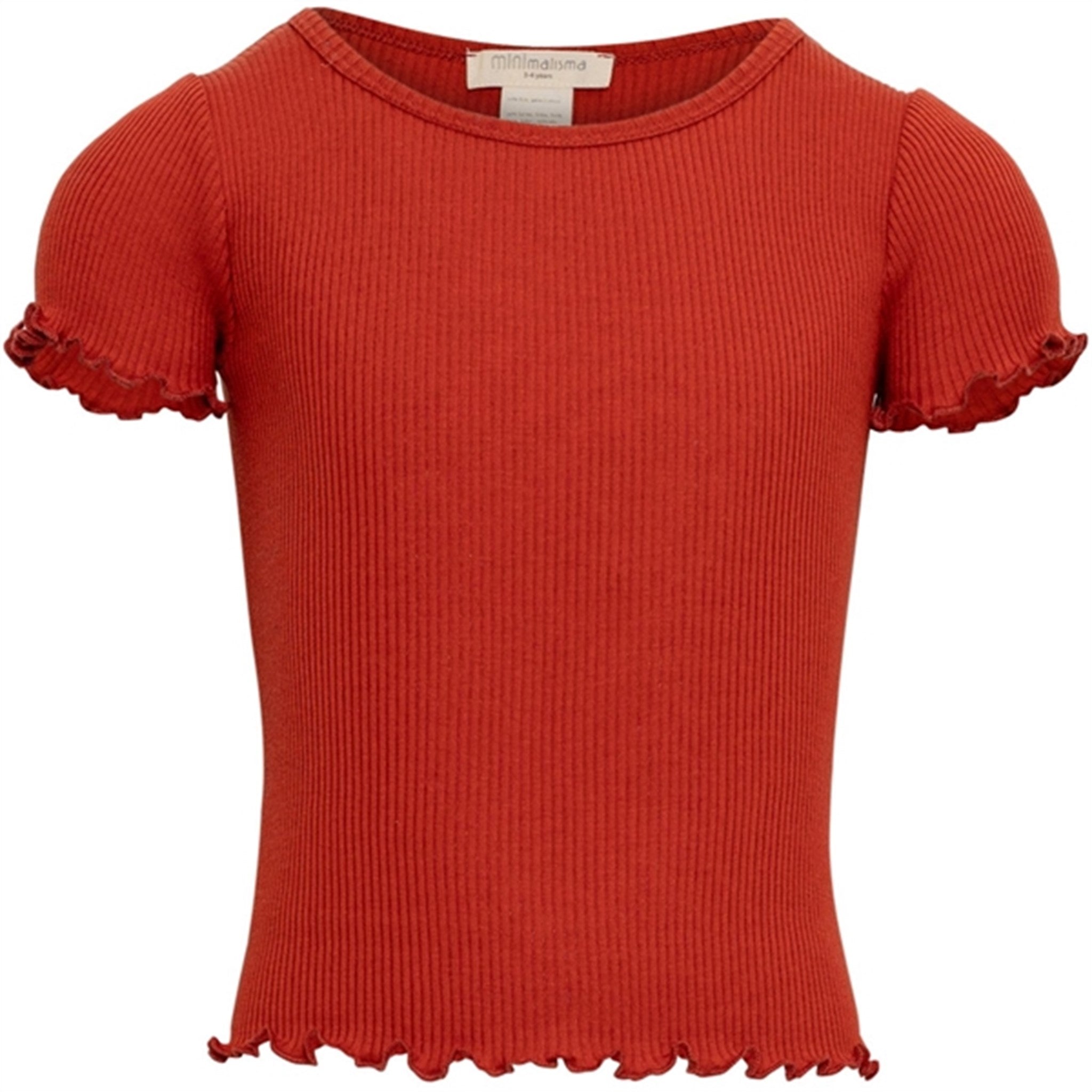 Minimalisma Blomst T-shirt Poppy Red - Str. 3-4 år