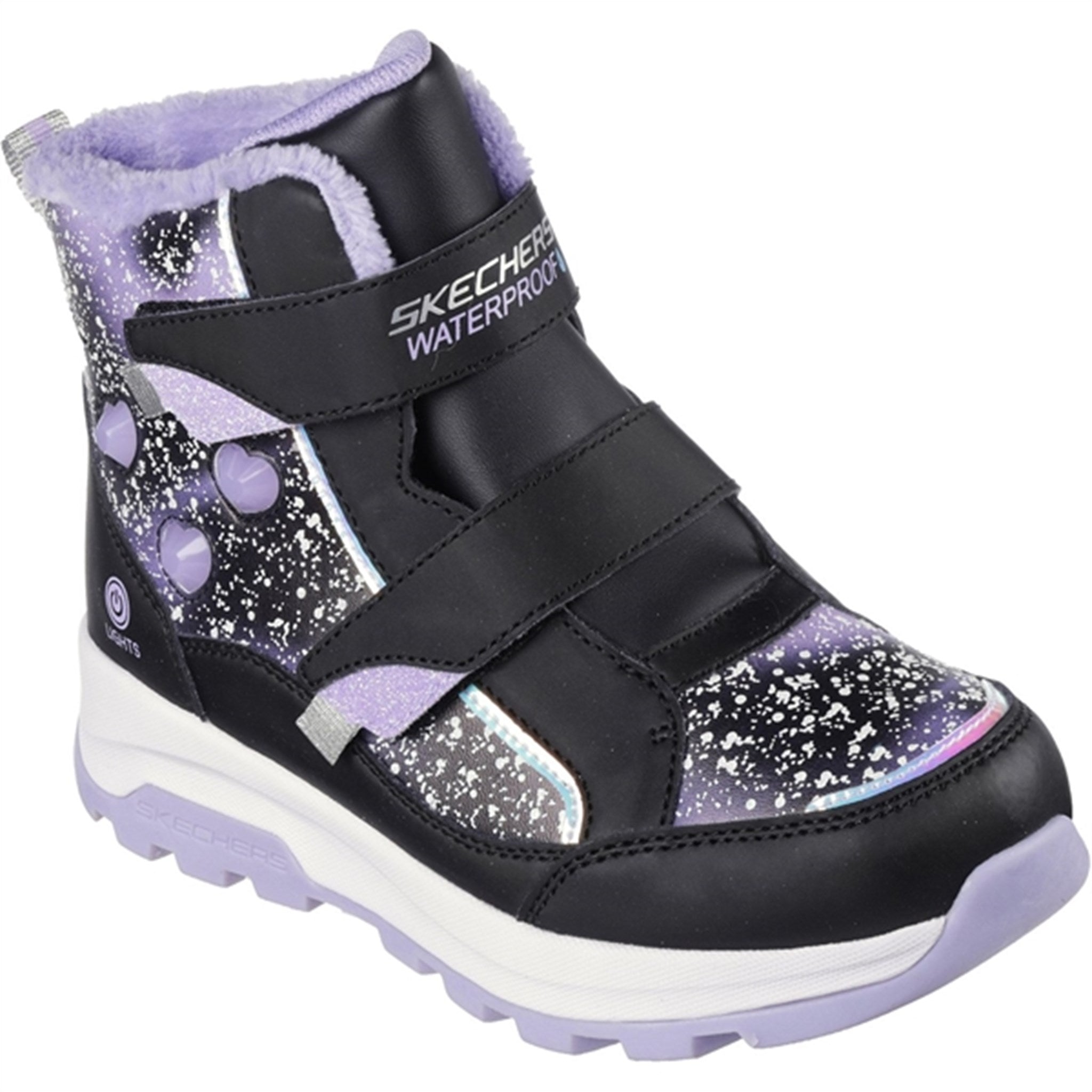 Skechers Girls Storm Blazer Waterproof Støvle Black Lavender - Str. 30