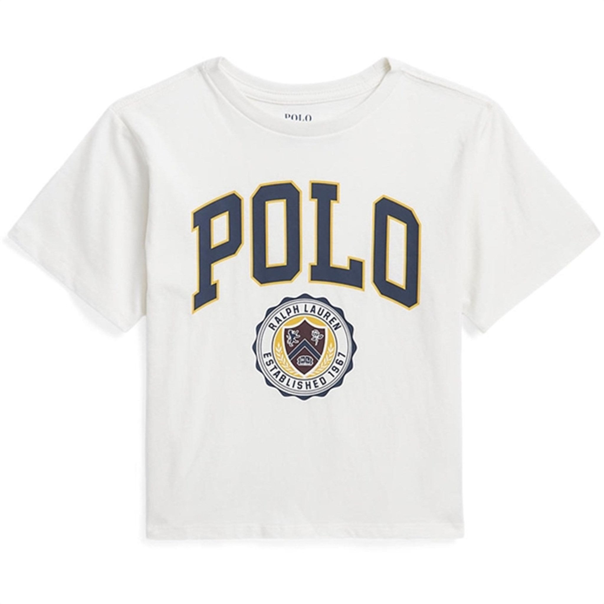 Polo Ralph Lauren Girl Varsity T-Shirt Deckwash White - Str. S/7 år