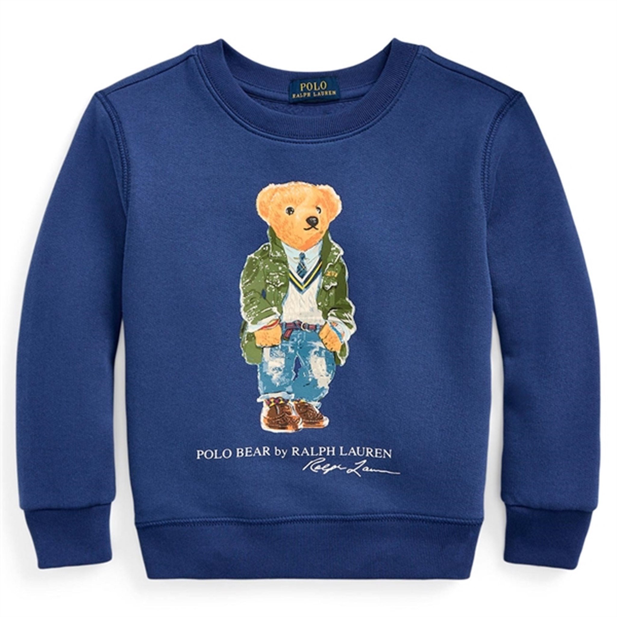 Polo Ralph Lauren Boy Sweatshirt Paris Bear Beach Royal - Str. 5 år