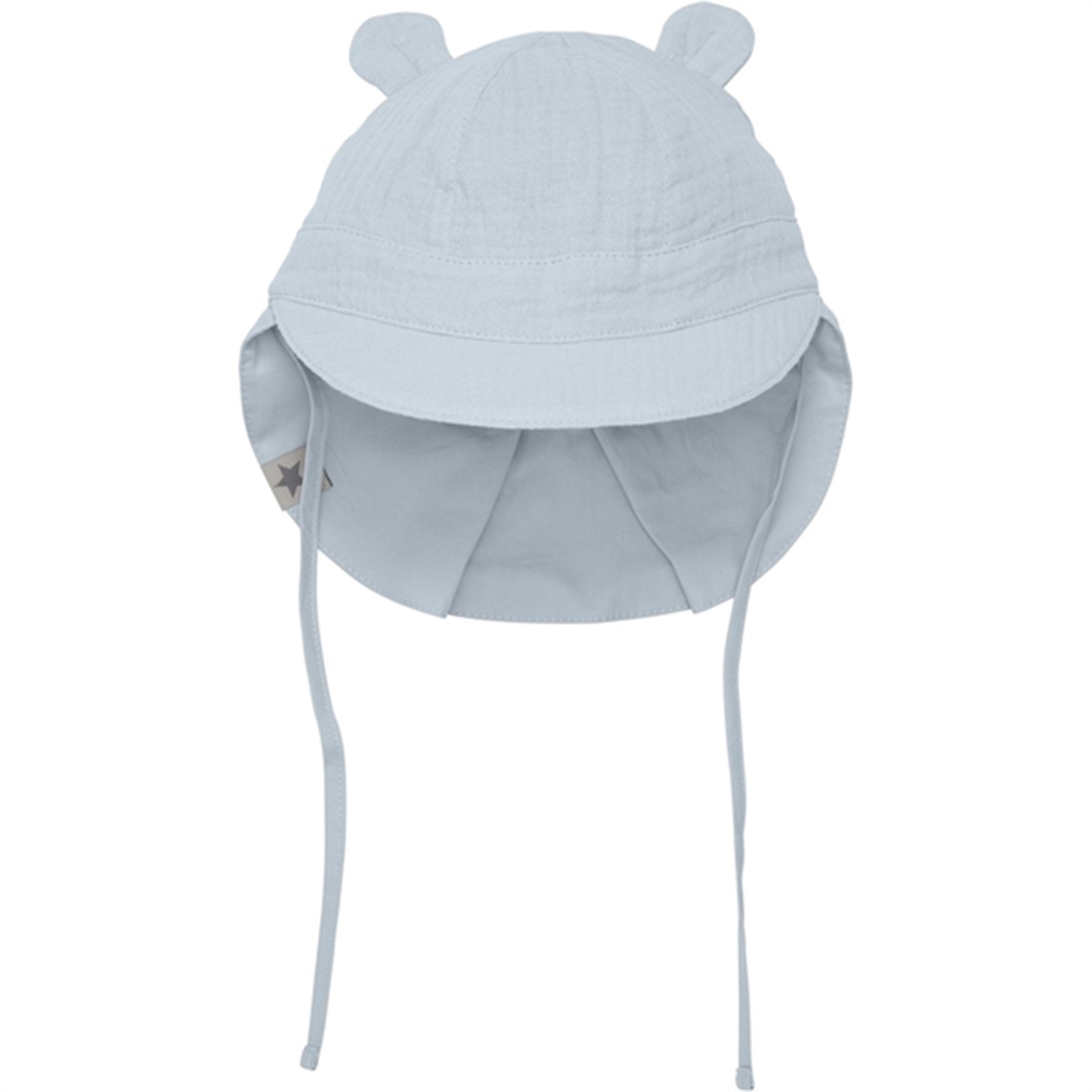 Huttelihut Muslin Celestial Blue Sommerhat m. Ører - Str. 86/92