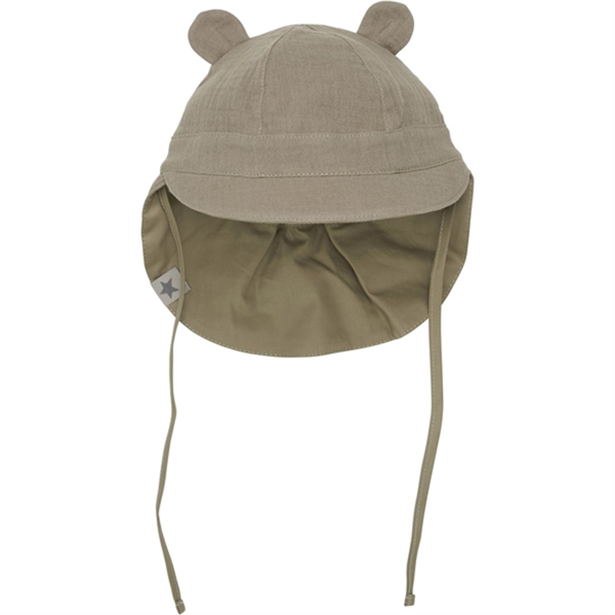 Huttelihut Muslin Silver Sage Sommerhat m. Ører - Str. 86/92