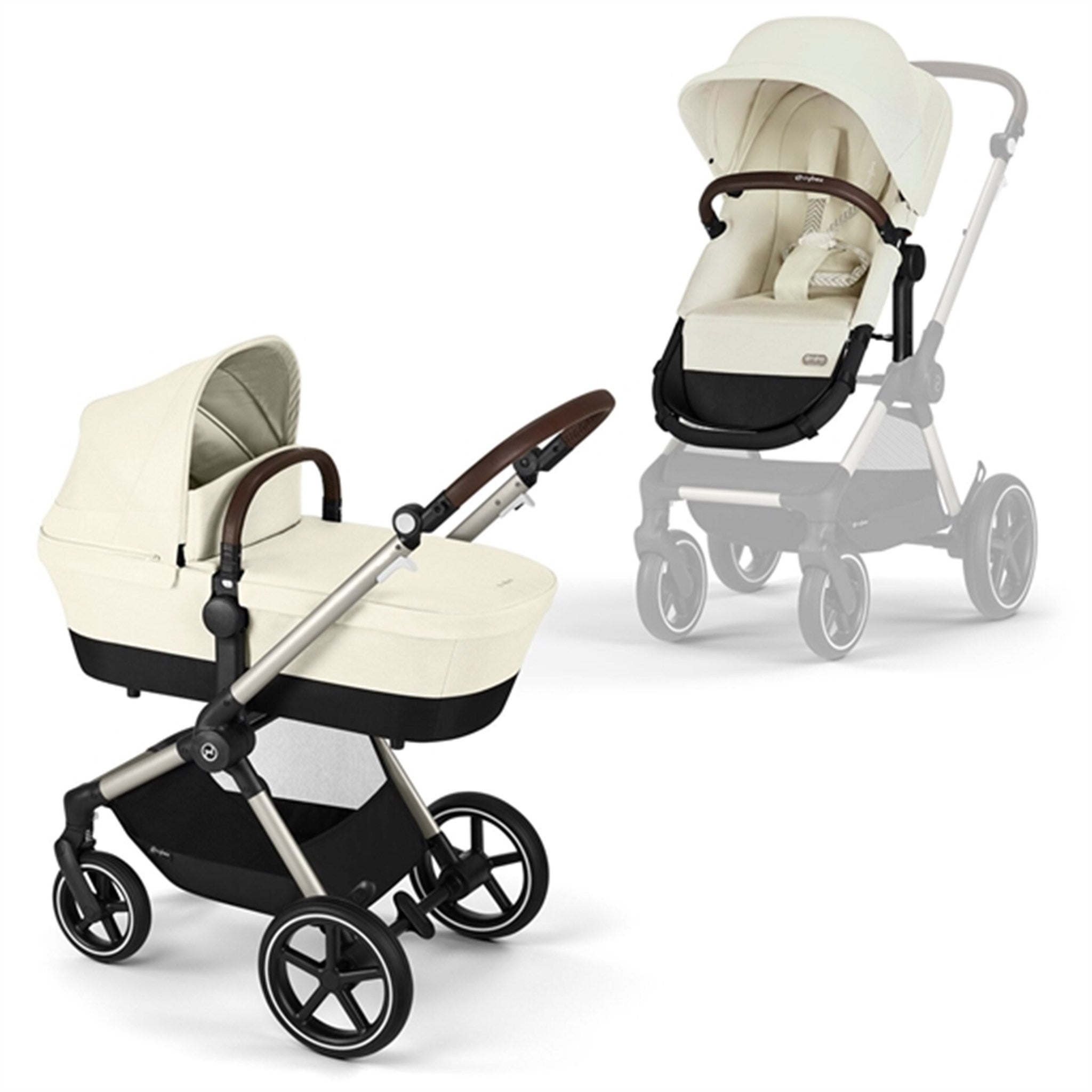 Billede af Cybex Eos Lux Seashell Beige 2-i-1 Klapvogn