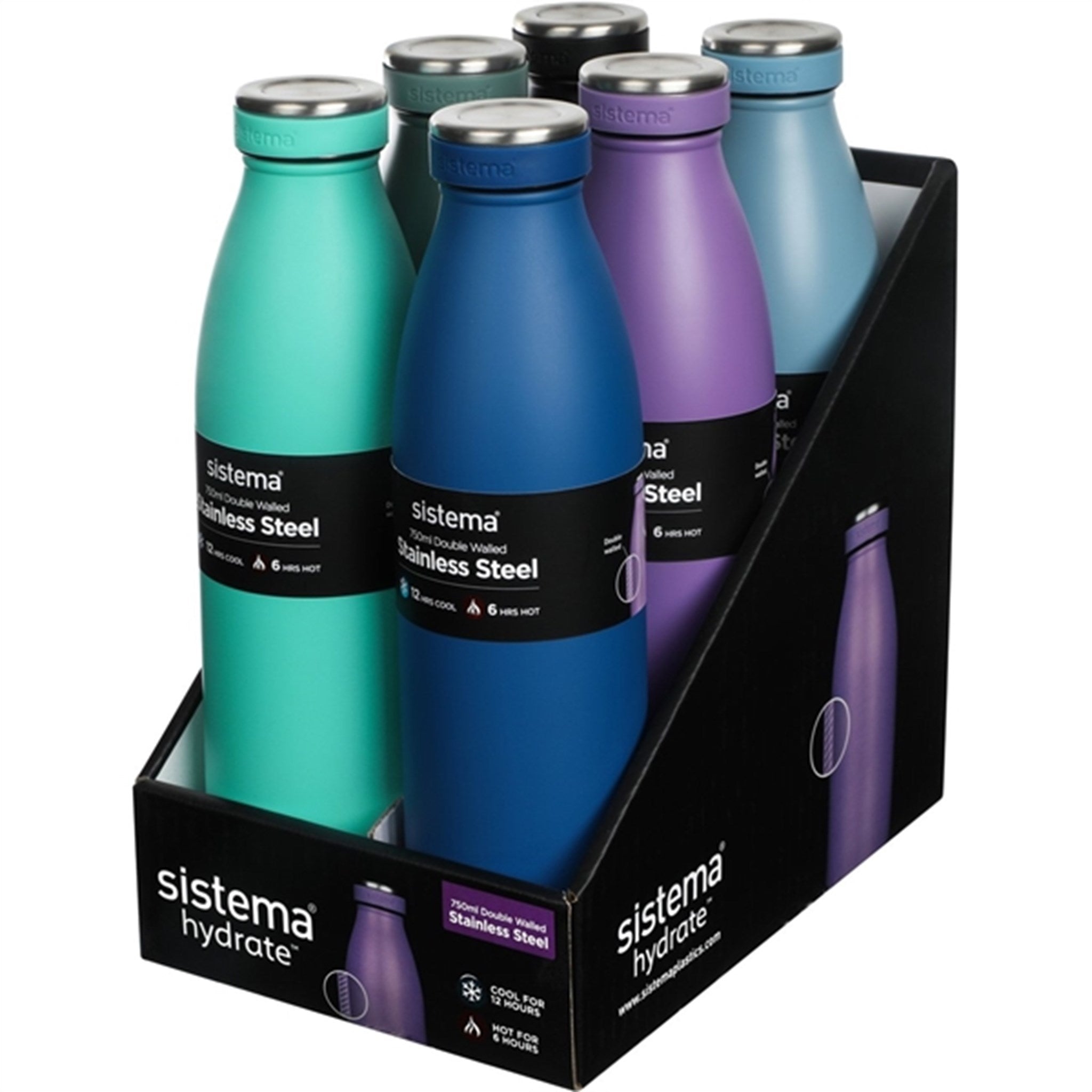 Sistema Stainless Steel Drikkedunk 750 ml Black