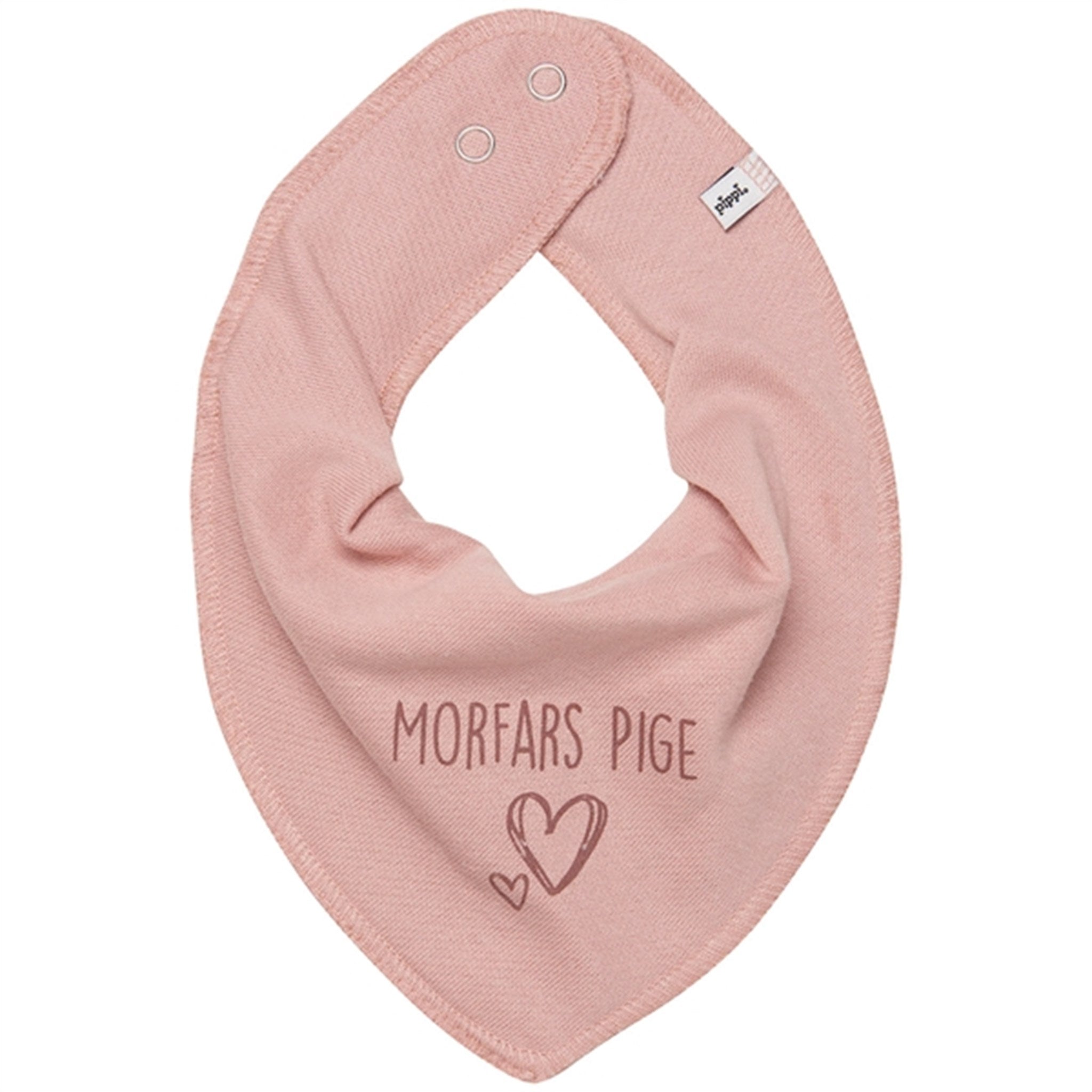 Pippi Bandana Hagesmæk m. Tekst Misty Rose