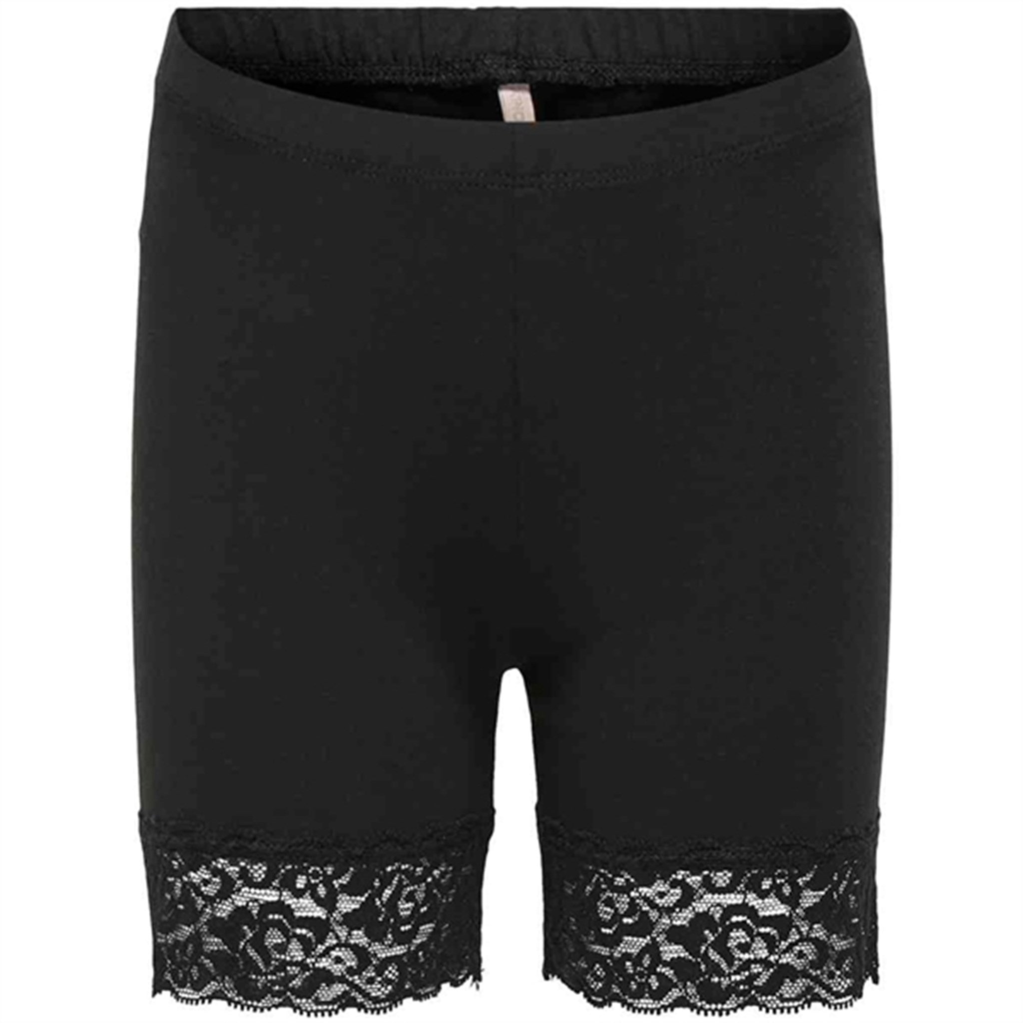 Kids ONLY Black Love Lace Cykelshorts - Str. 128