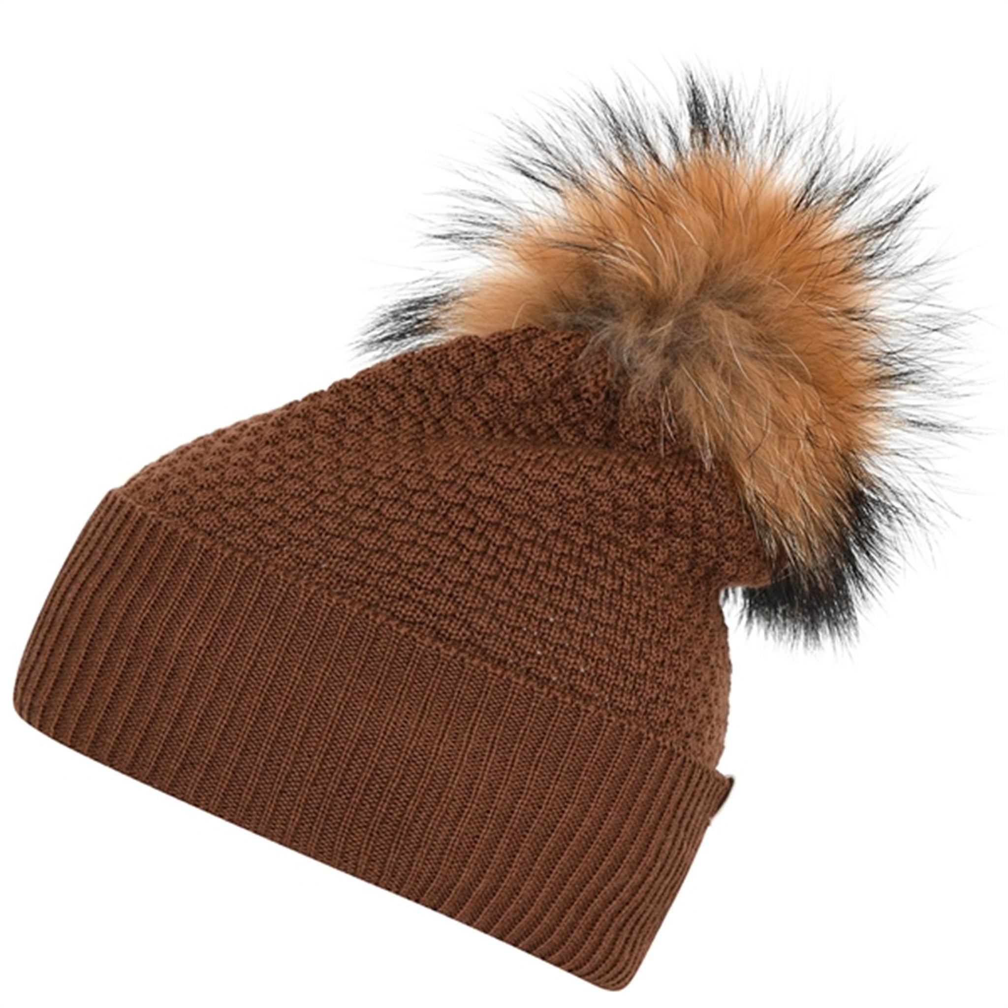 MP 97500 Chunky Oslo Uld Beanie m. Raccoon Root Beer 40 - Str. 47-49 cm