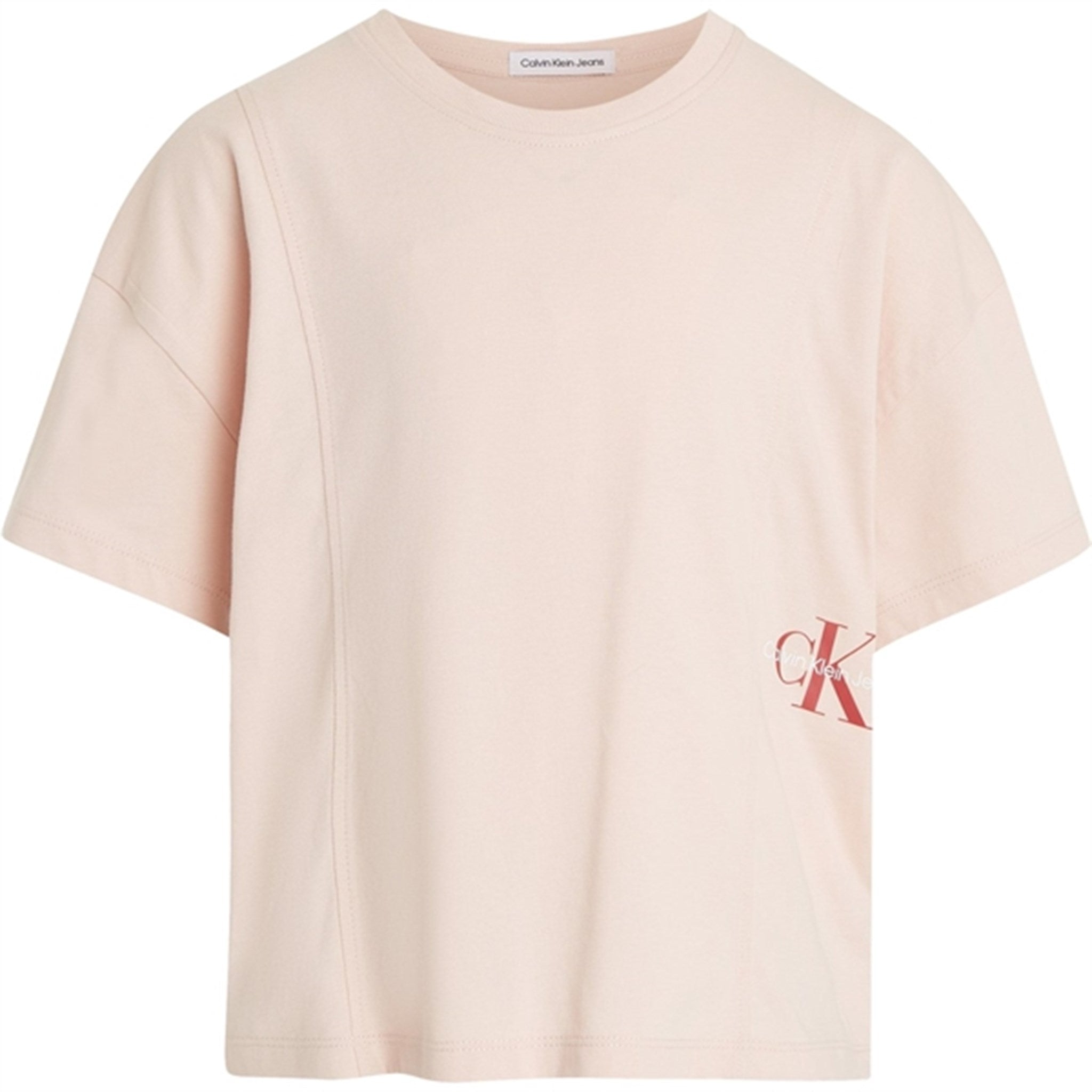 Calvin Klein Monogram Off Placed T-Shirt Sepia Rose - Str. 12 år