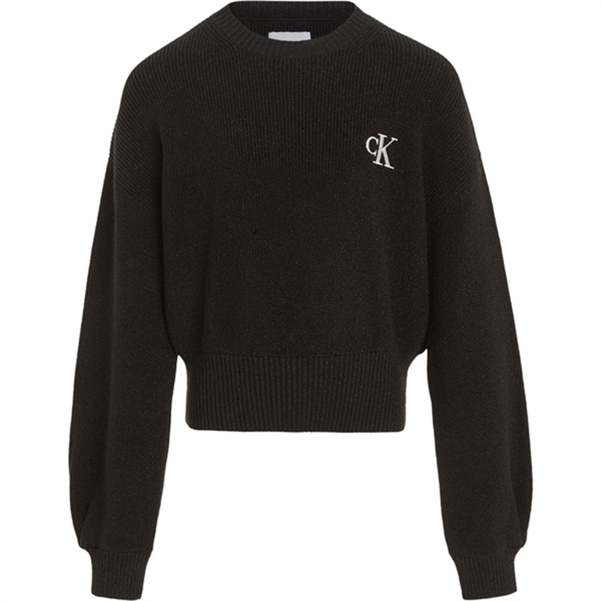 Calvin Klein Festive Lurex Striktrøje Ck Black - Str. 16 år