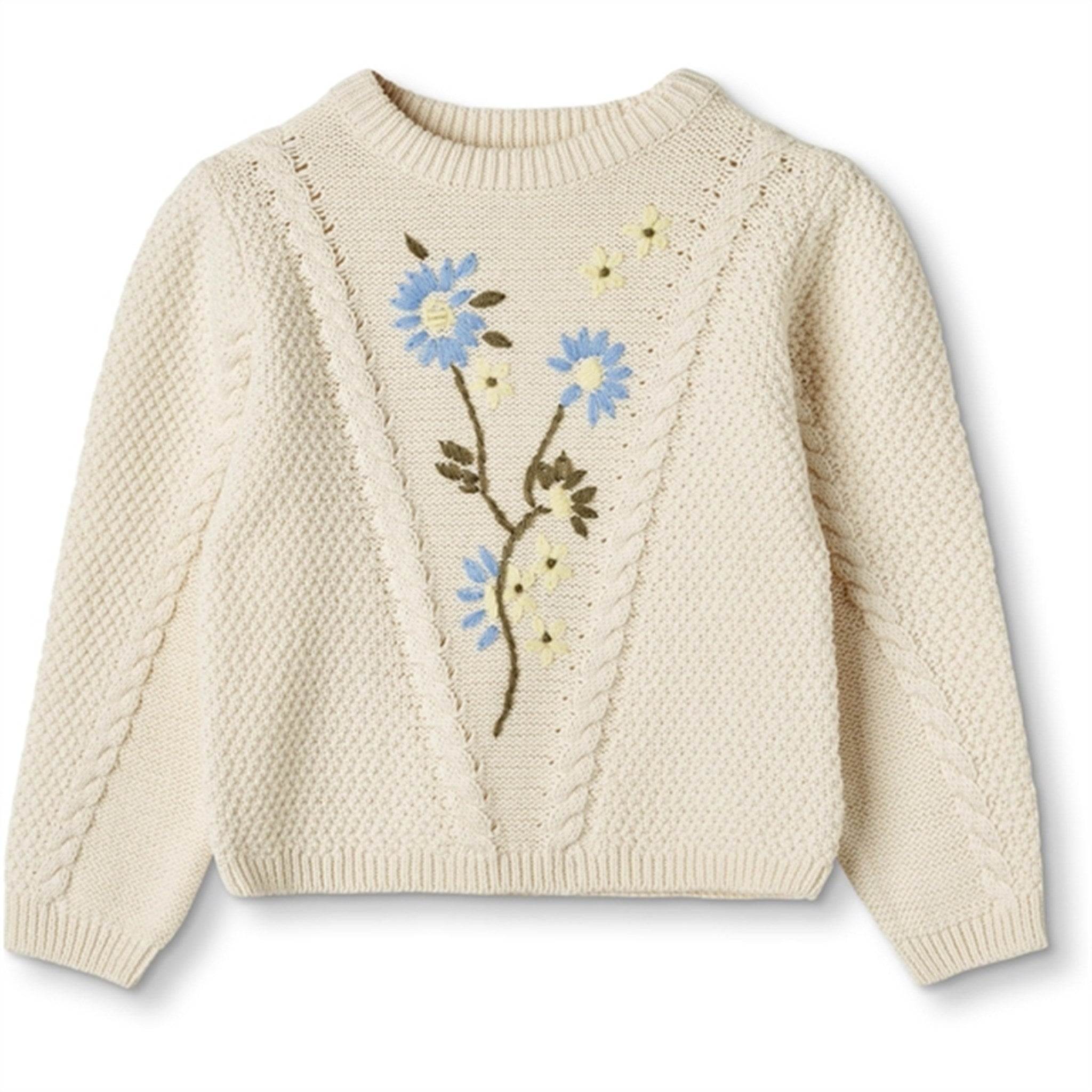 Fliink Sandshell Flower Embroidered Pullover - Str. 6 år/116 cm