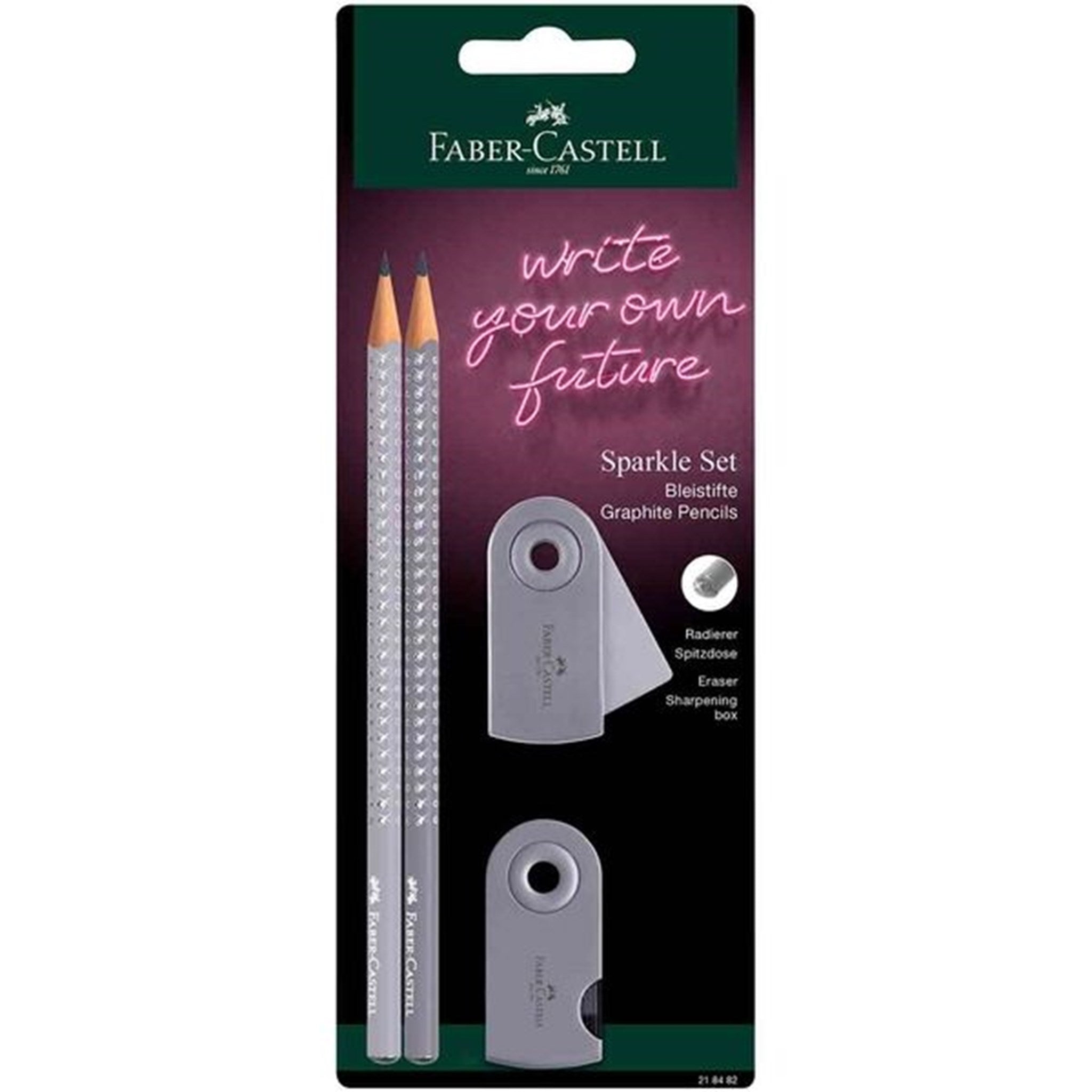 Billede af Faber Castell Grip Sparkle Dapple Grey Blyant 2 stk.