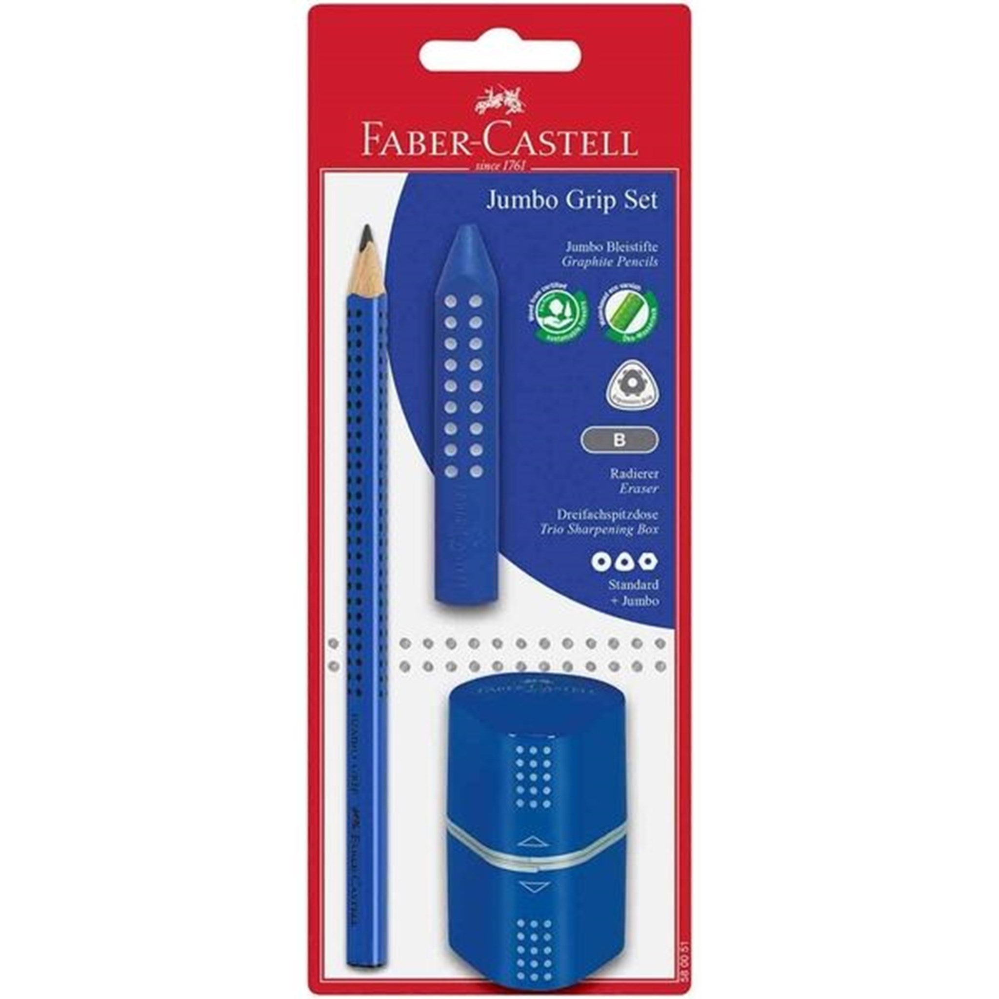 Billede af Faber Castell Jumbo Grip Blyant +Tvillingspidser Blue