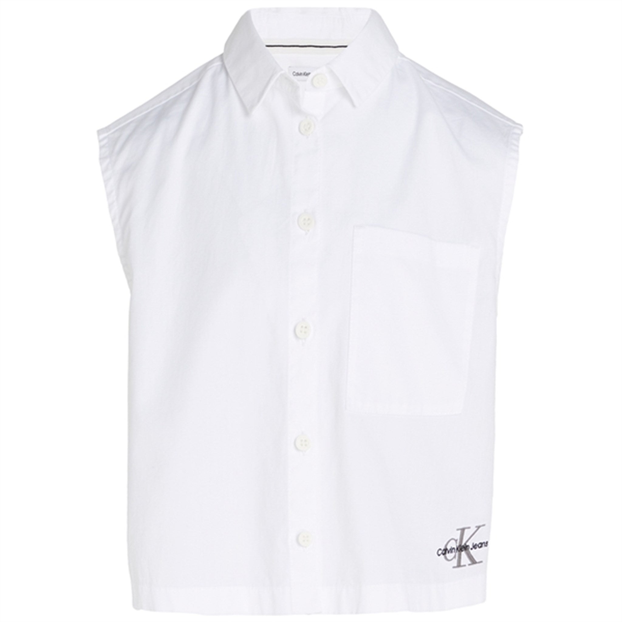 Calvin Klein Monogram Skjorte u. Ærmer Bright White - Str. 14 år