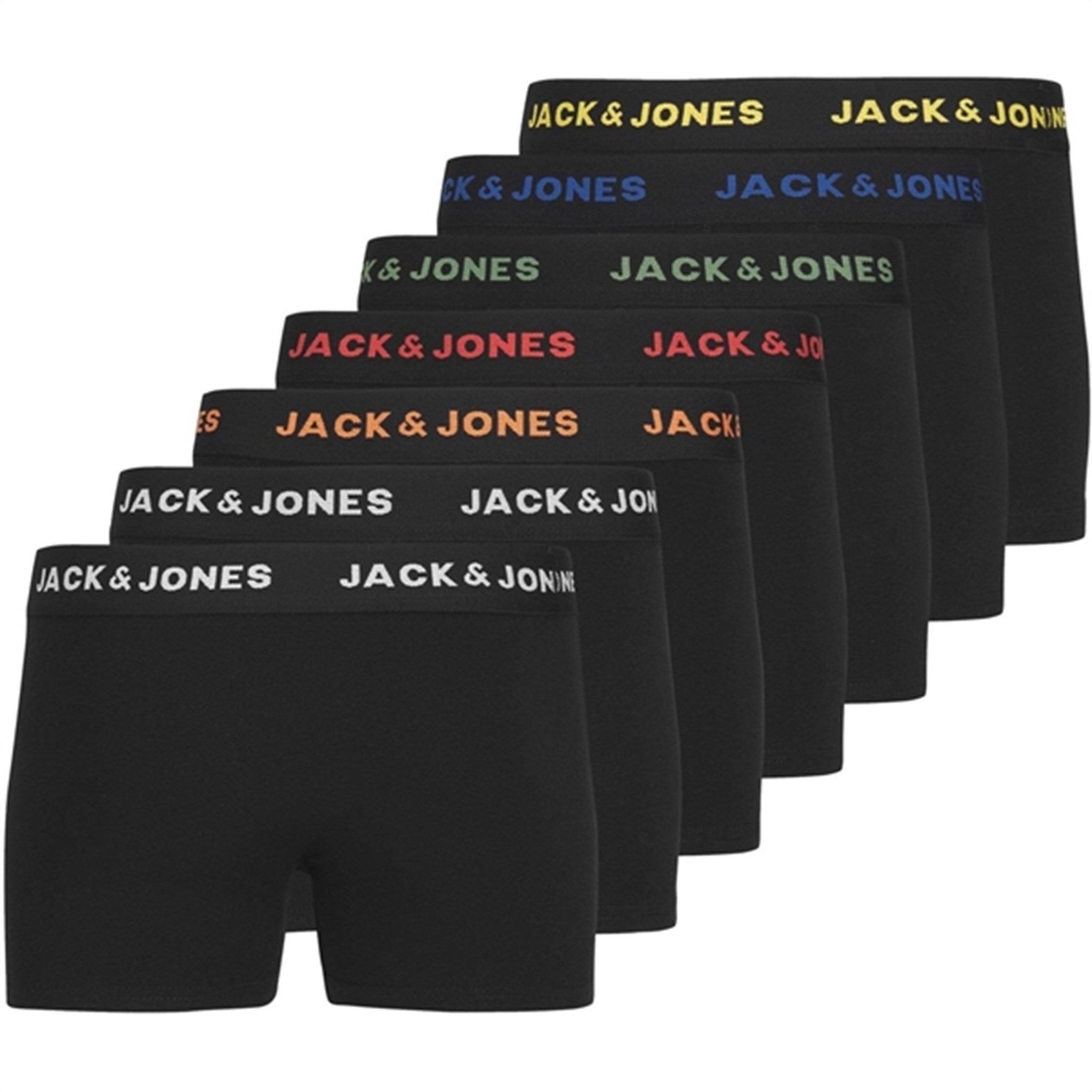 Jack & Jones Junior Black Basic Boxershorts 7-pak Noos - Str. 152
